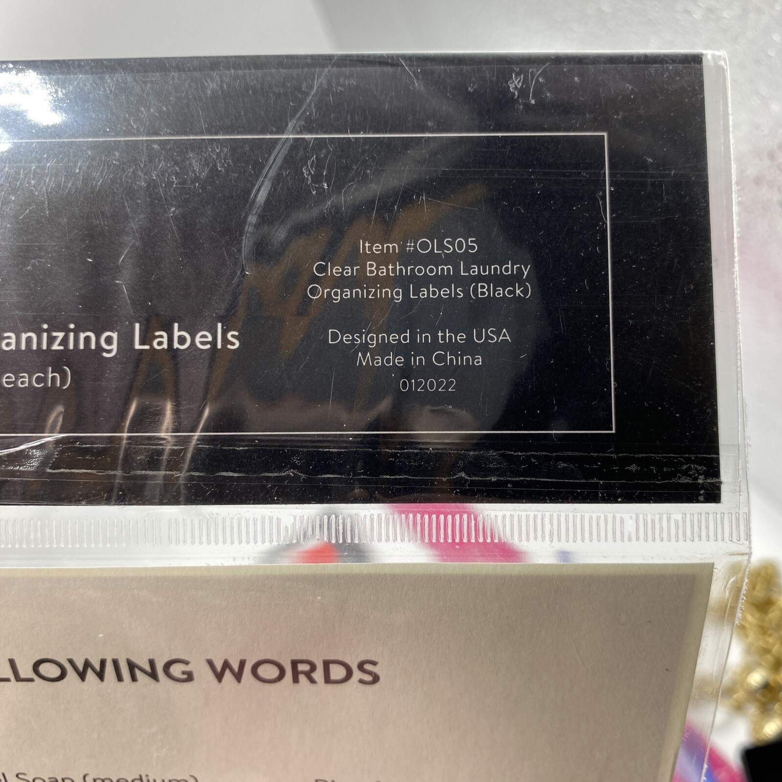 NEW Rae Dunn 180 Clear & Black Kitchen Bathroom Laundry Organizing Labels