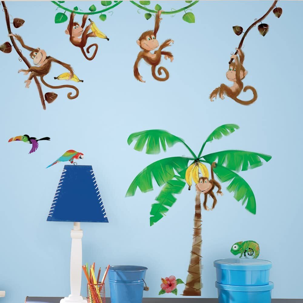 Monkey Business Jungle Wall Decals, Appliques Stickers