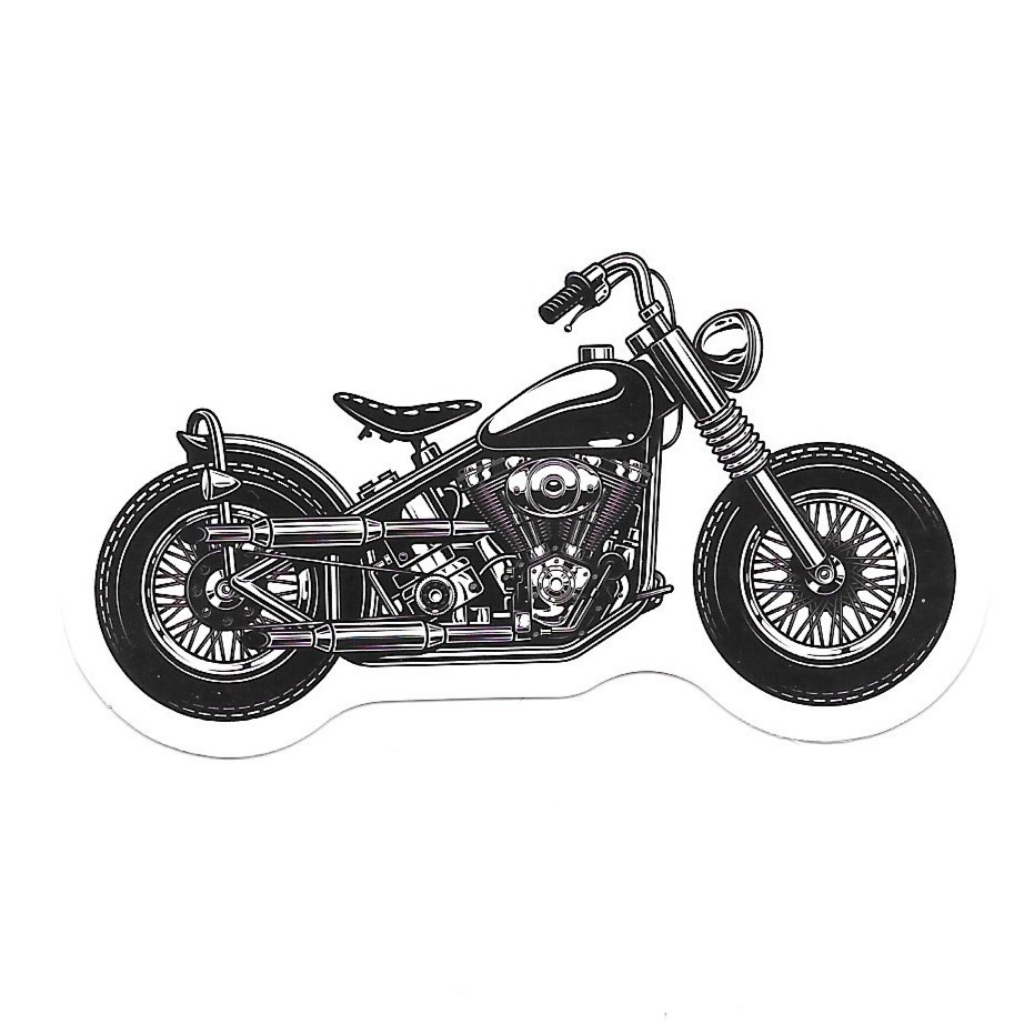 Motorcycle Bobber Vinyl Sticker Custom Chopper Decal Helmet Laptop Toolbox Bike
