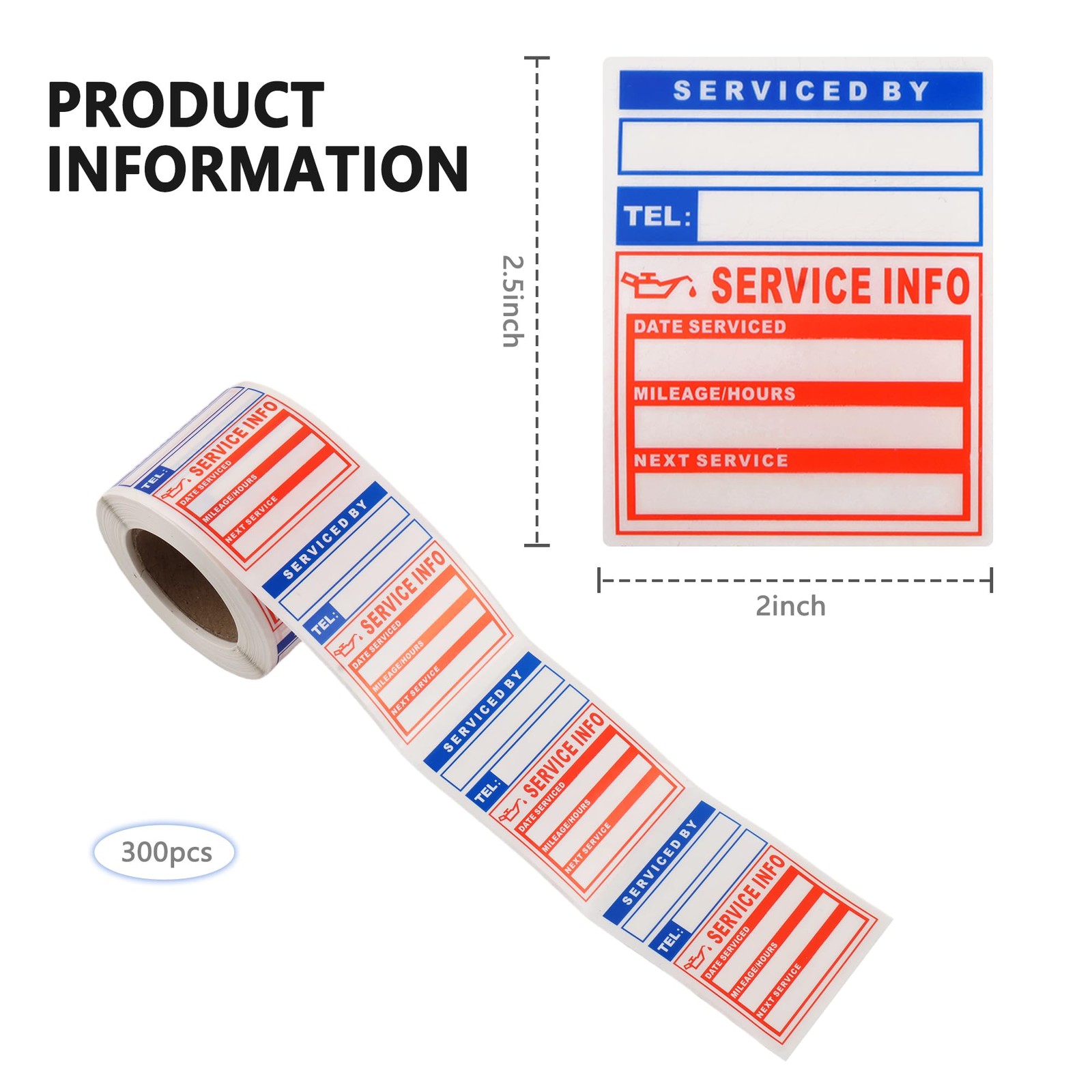 Car Oil Change Stickers Next Service Due Reminder for Windshield 300 Pcs