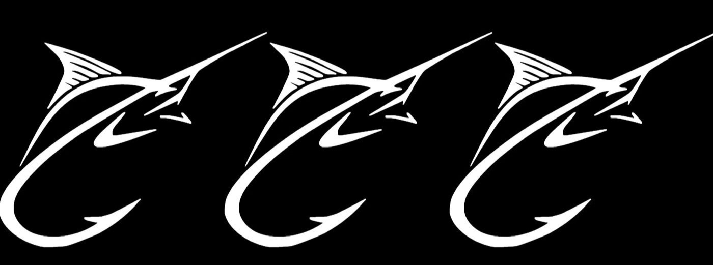 Marlin Swordfish Fishing Hook Vinyl Decals Vehicle Windows Any Flat Surface