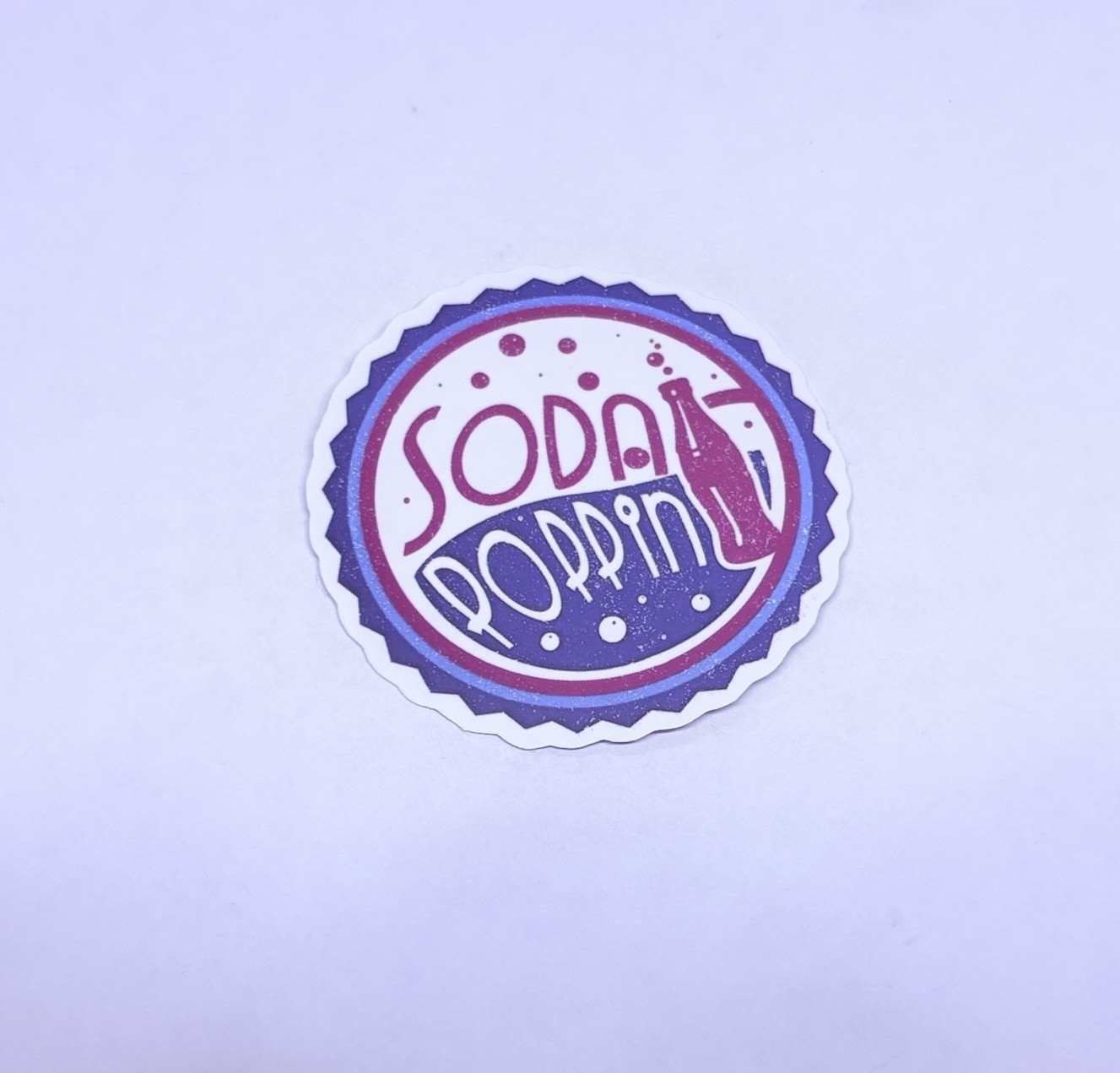 Soda Poppin Bottle Cap Sticker Decal Vinyl Cool Art Souvenir Journal Wall Tc6
