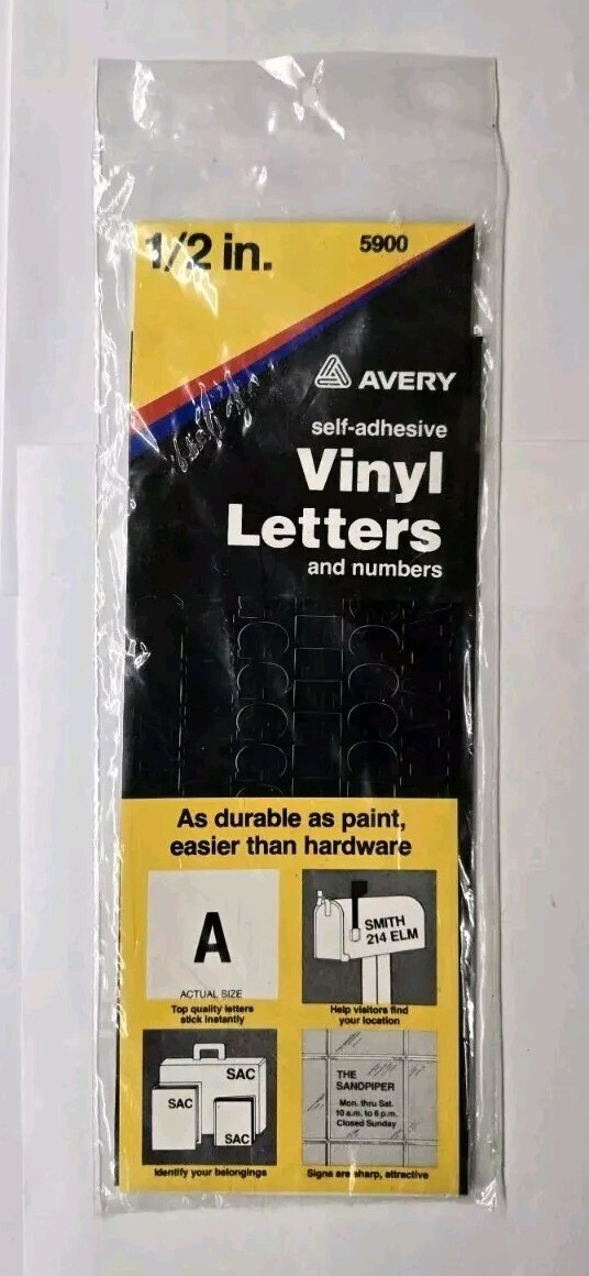 Avery 1/2" Black Self Adhesive Vinyl Letters and Numbers, 434 Characters