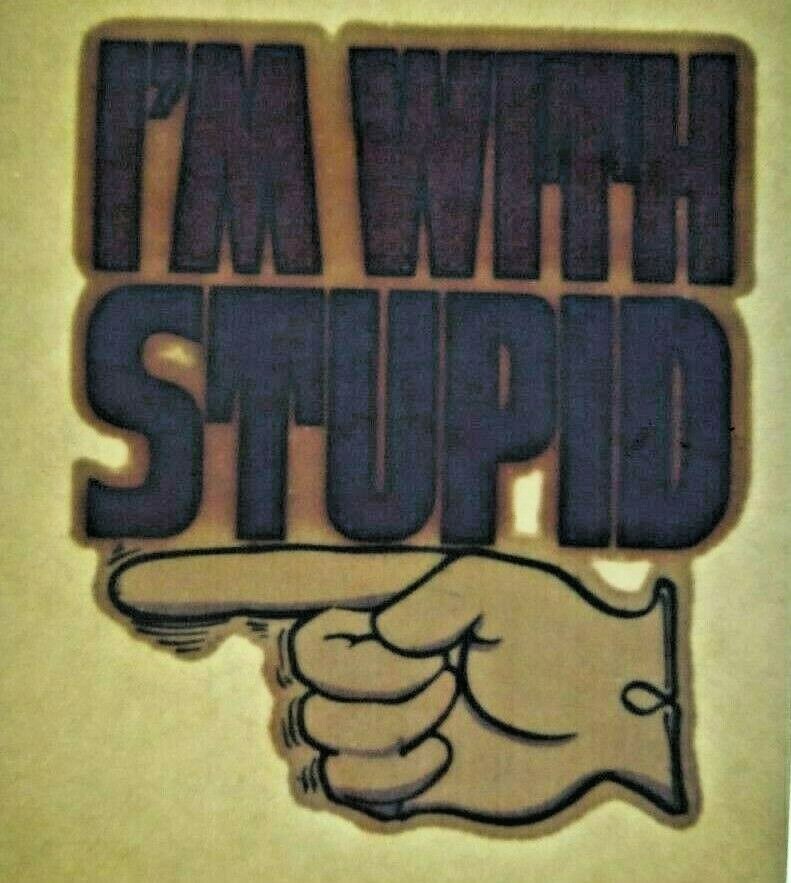 I'm With Stupid Screamin Gleamin Glitter Iron-On Transfer Decal Donruss 1970s