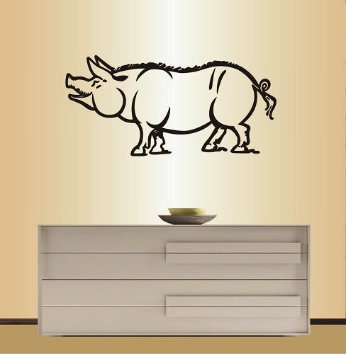 Vinyl Decal Funny Pig Animal Nursery Any Room Wall Removable Mural Sticker 758