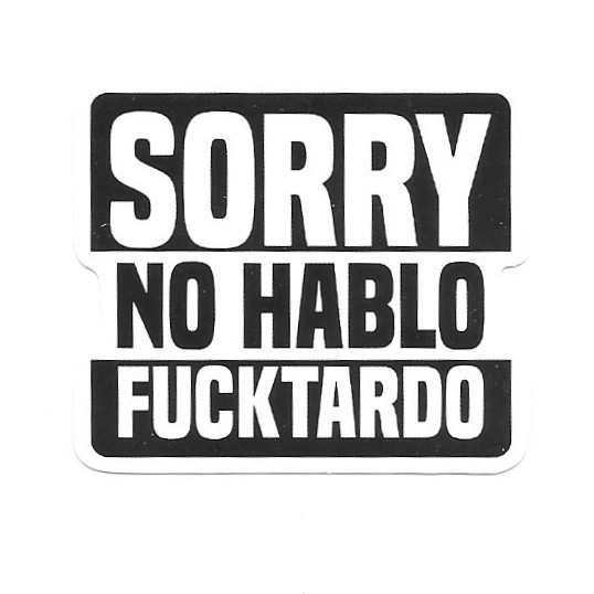 Sorry No Hablo Vinyl Sticker Funny Sarcastic Adult Humor Office Work Gag Gift
