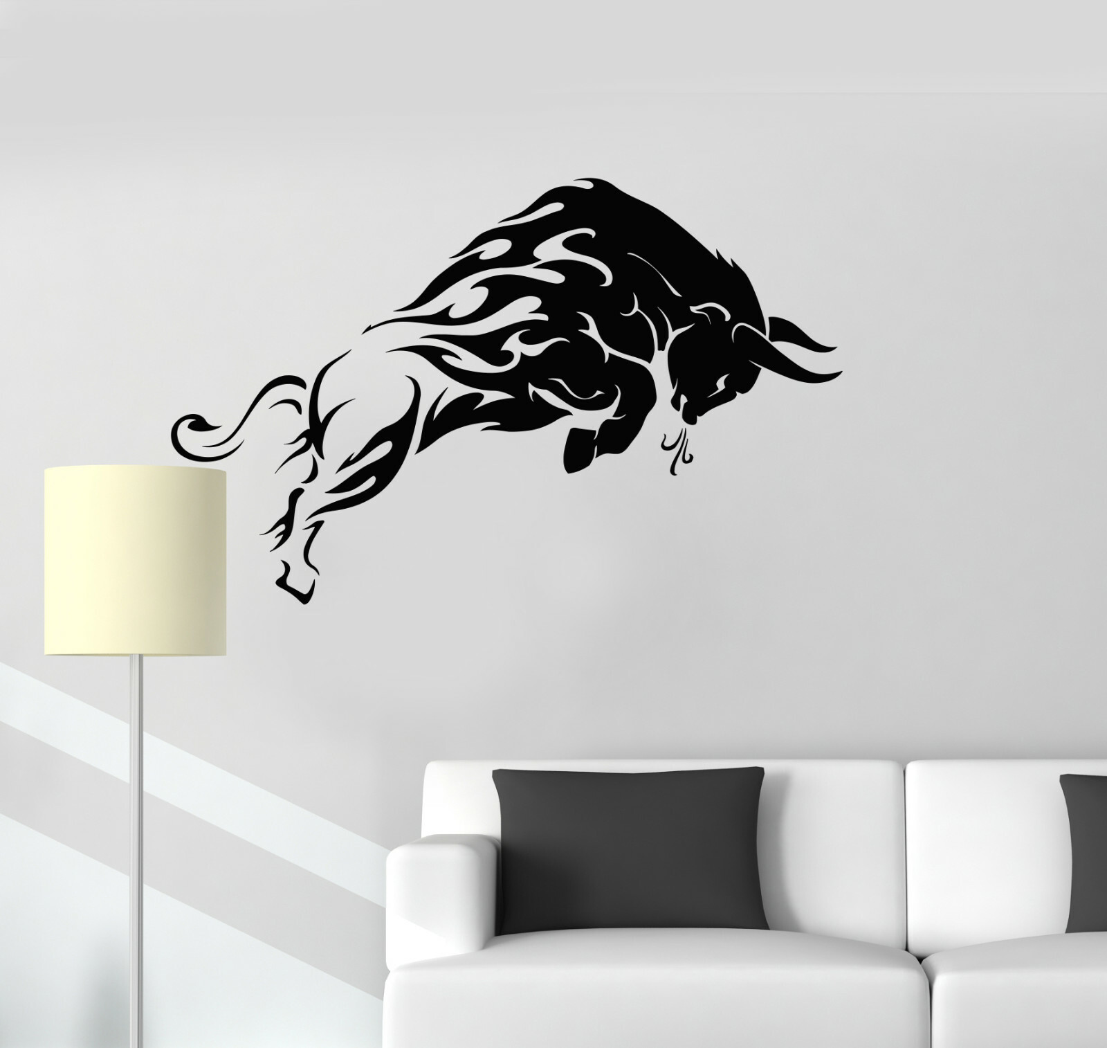 Vinyl Wall Decal Furious Bull Animal Tribal Home Interior Room Stickers (ig5818)