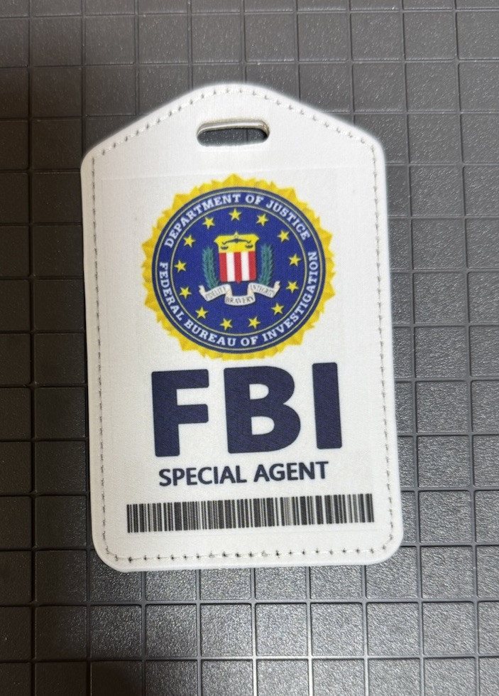Fun Travel Bag Tag Summer Spring break Prank FBI Agent Luggage