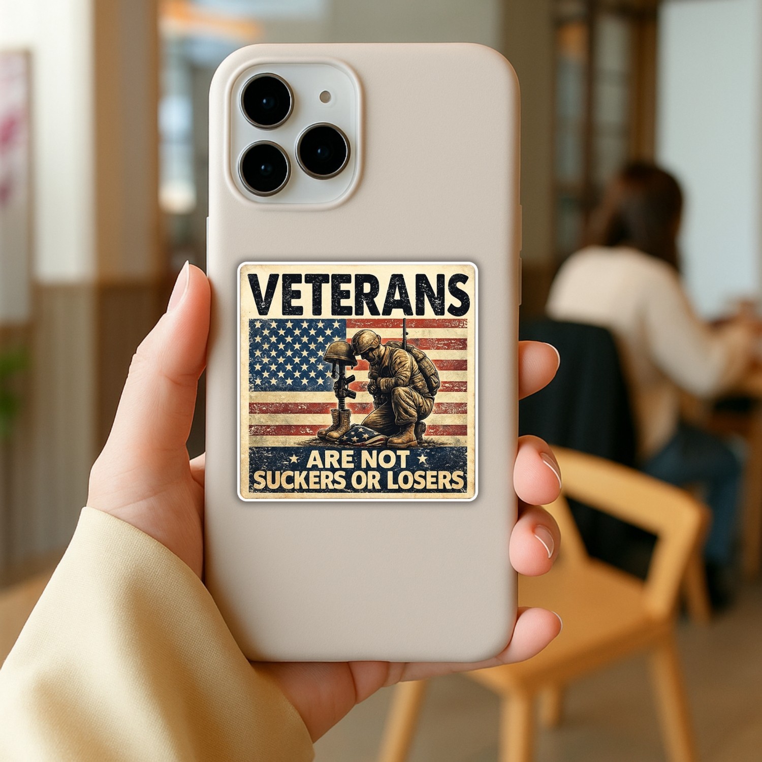 4Pcs Veterans Are Not Suckers or Losers – Political Humor Vinyl Decals, Waterpro