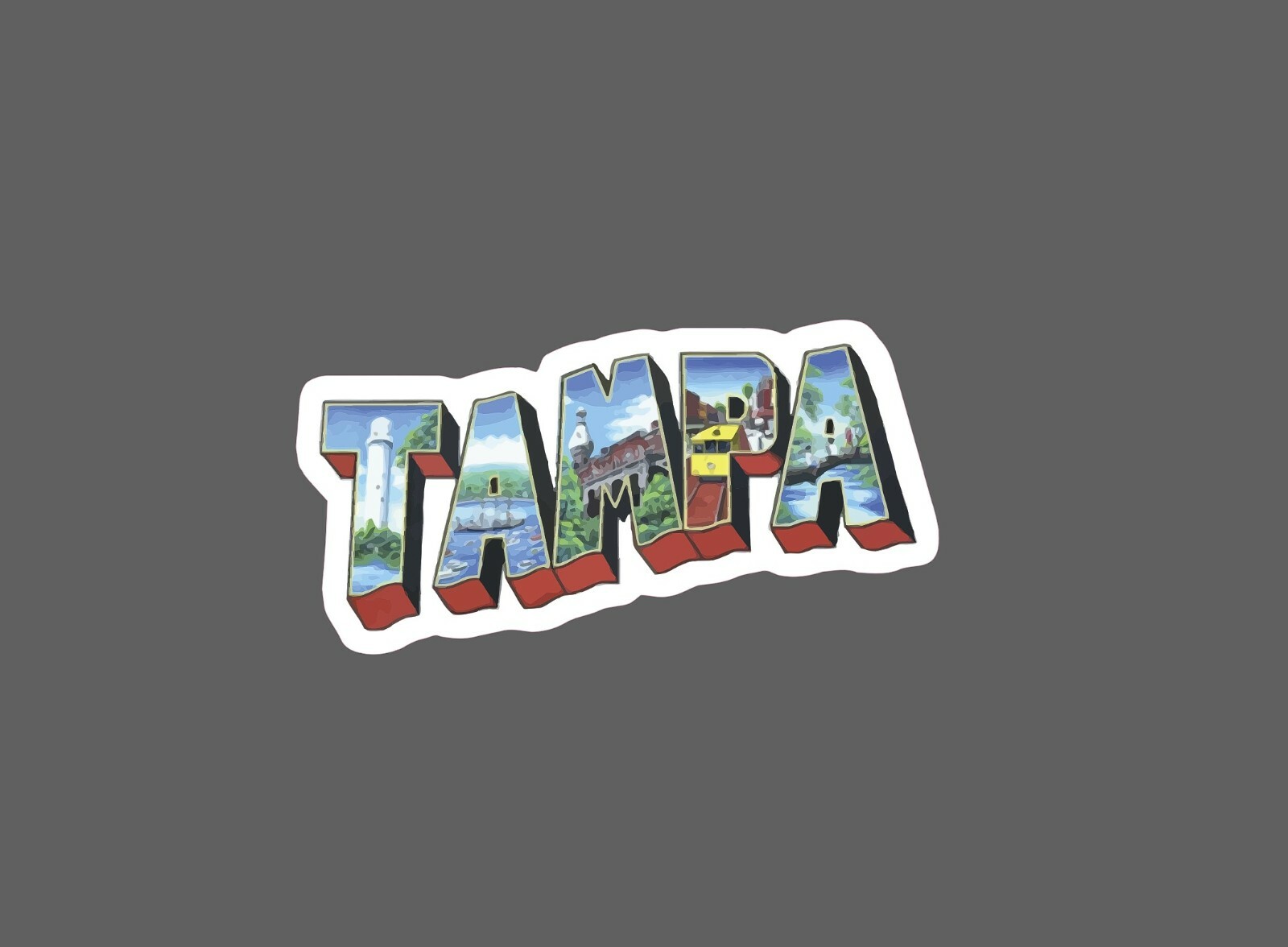 Tampa Sticker Florida Ocean Waterproof – Buy Any 4 For $1.75 Each Storewide!