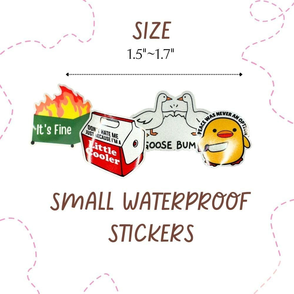 50 Irresistibly Funny Waterproof Stickers – Meme Fun for Adults Everywhere