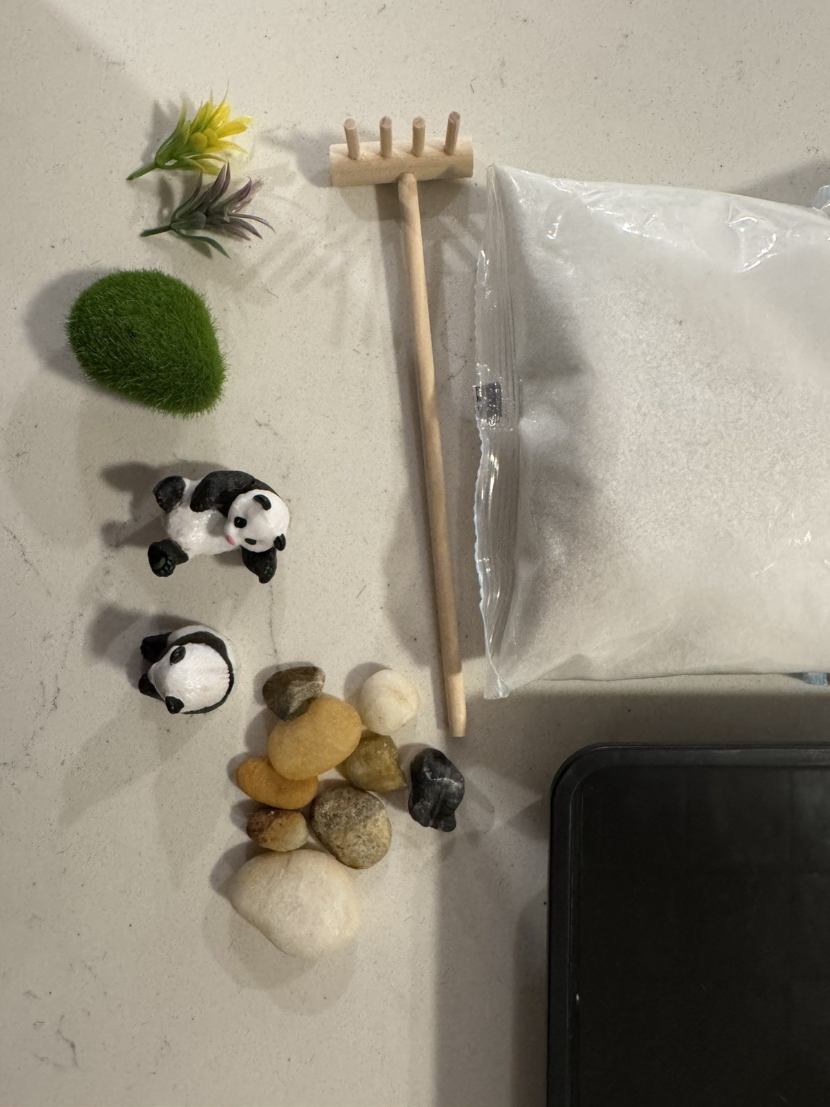Panda Zen Garden 7 Inch by 7 Inch – with 2 Random Pandas Style Design New Gift