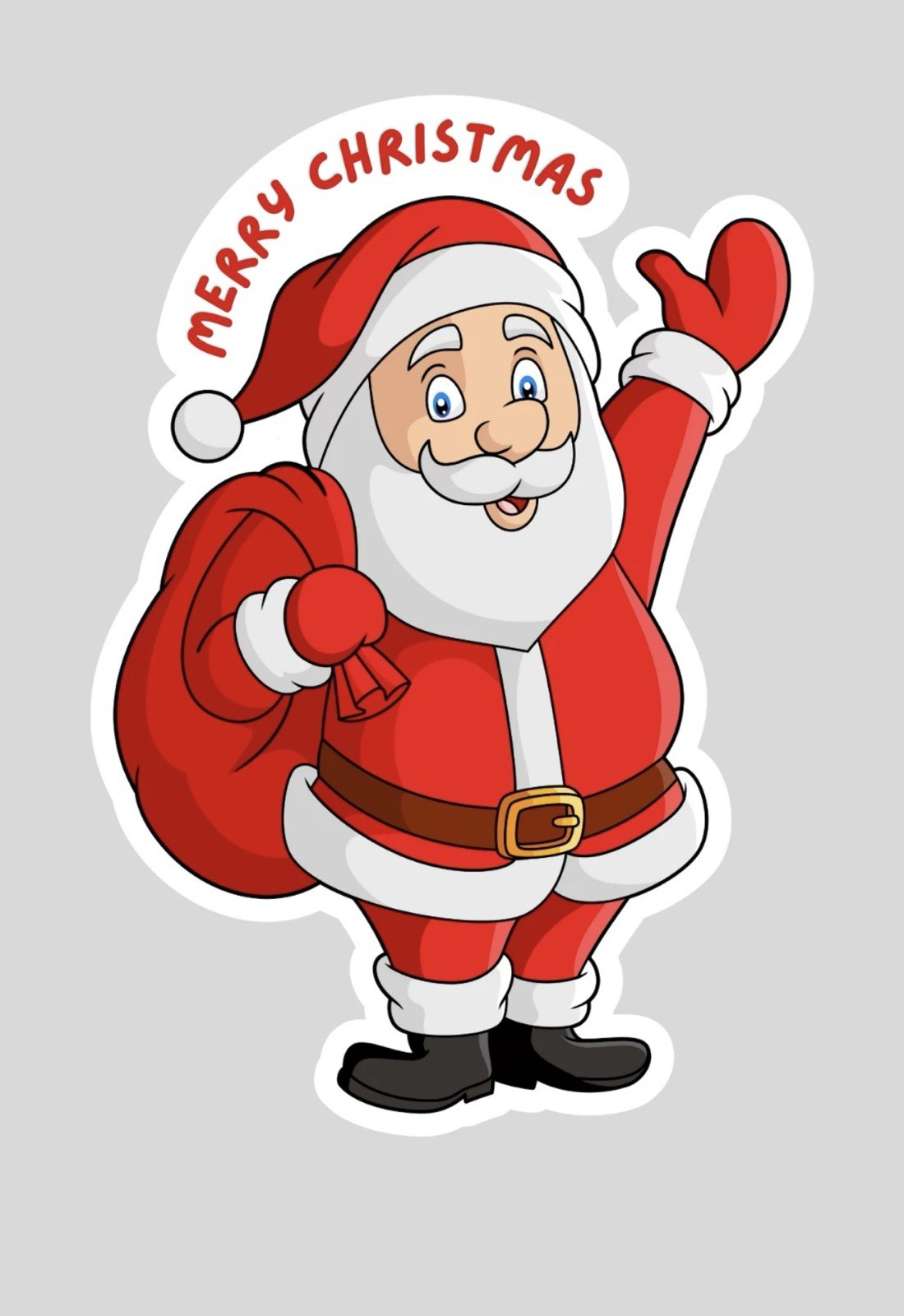 Holiday Christmas Santa Sticker Waterproof Vinyl Die Cut Glossy Matte Holiday