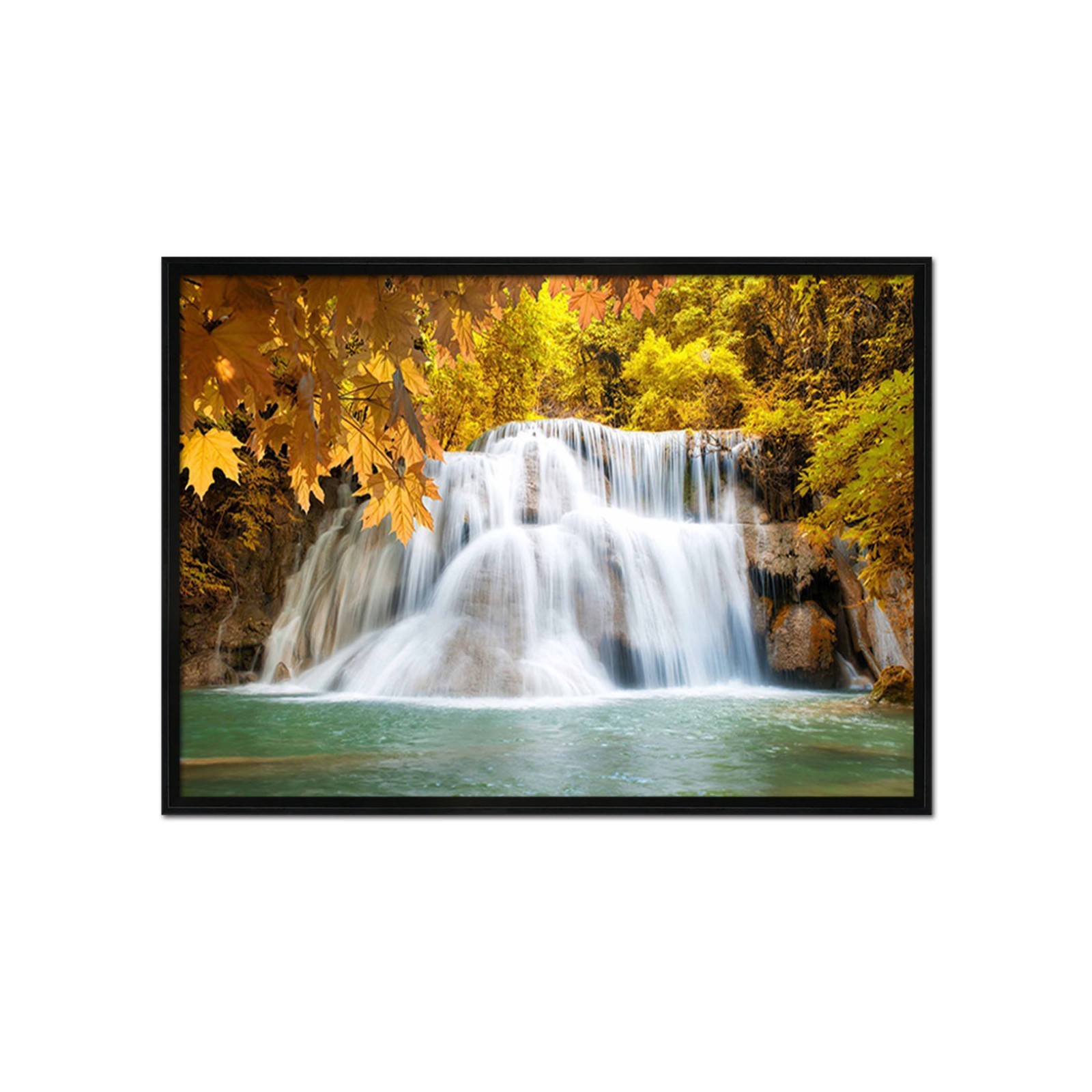 3D Yellow Waterfall 6 Framed Poster Home Decor Print Painting Art AJ WALLPAPER