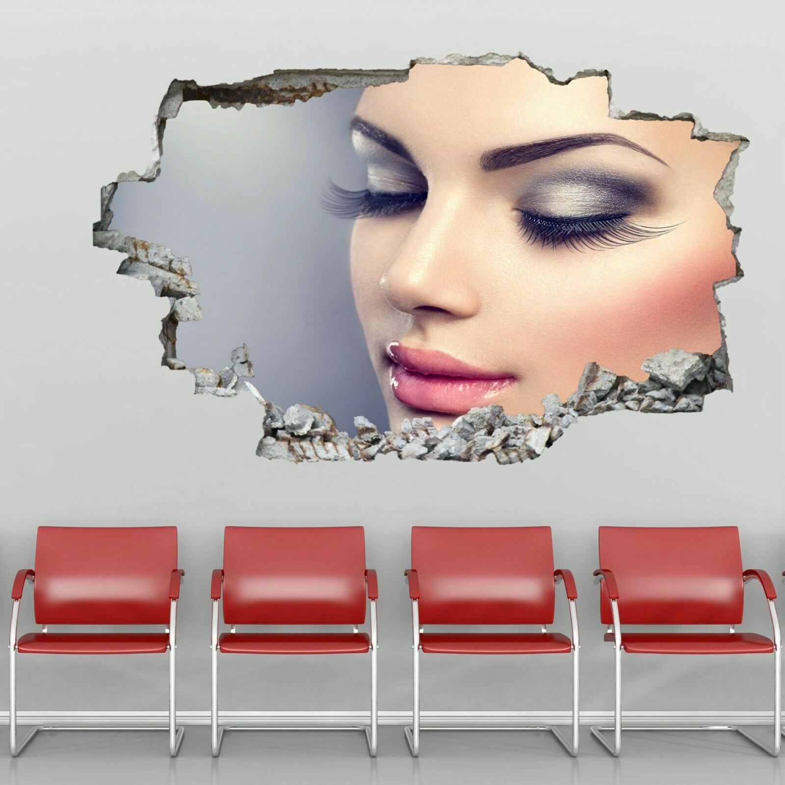 Makeup Model Long Eyelash Beauty Salon Wall Art Stickers Mural Decal Decor GP16