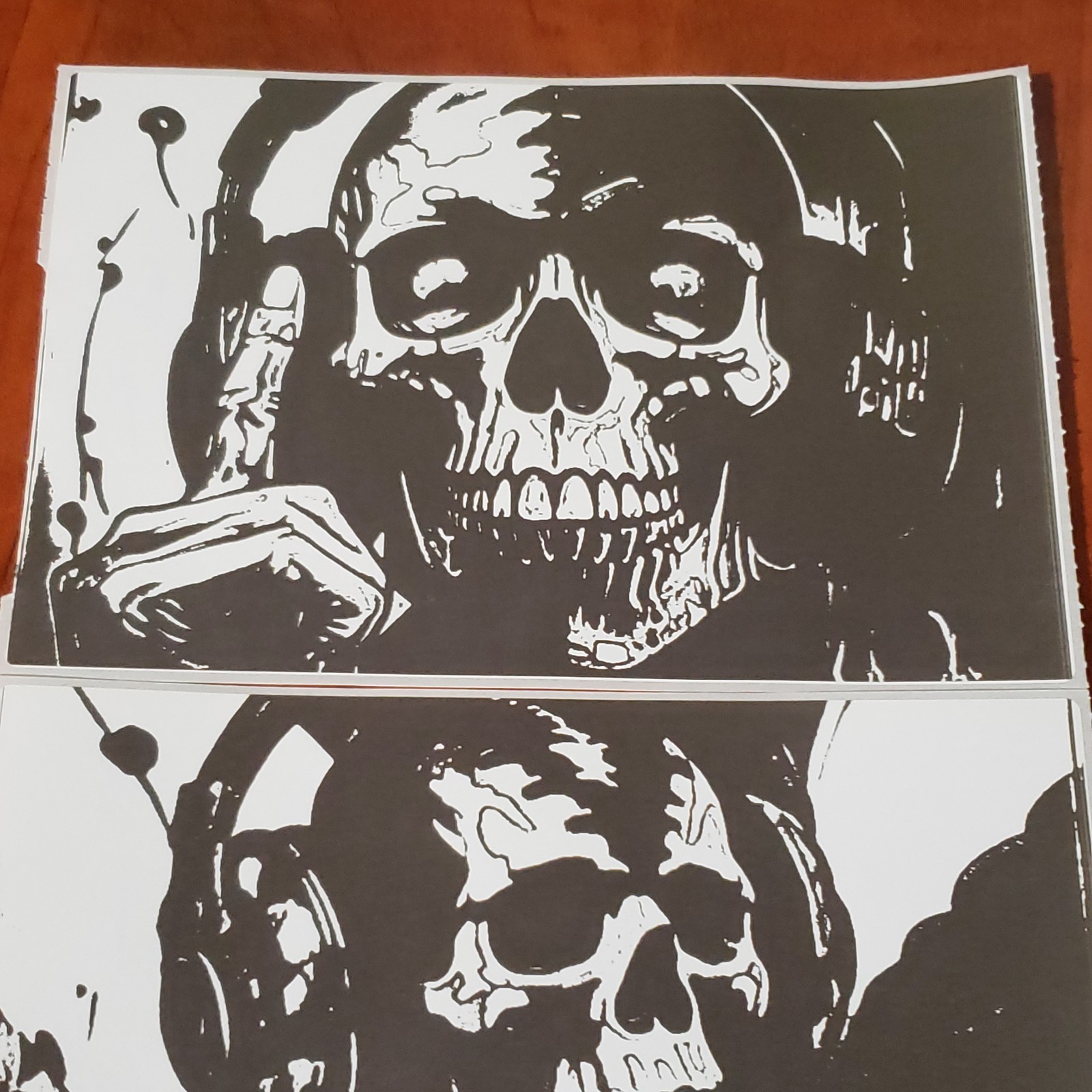 Skull Sticker Skull Wearing Headphones Art Creative Decal