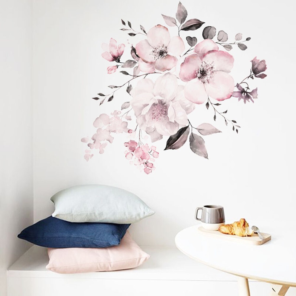 1*Set Of Pink Flowers Vinyl Decal Wall Sticker Mural DIY Art Room Home Decor