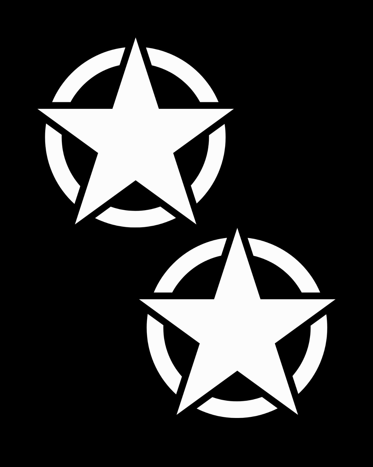 Star Emblem Vinyl Decal Sticker – Army Military Patriotic Car Window Truck Pair