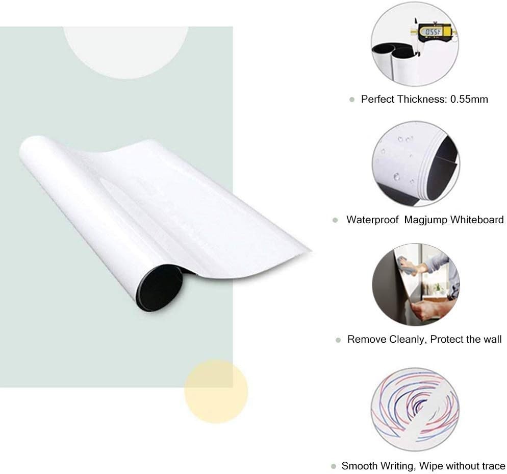 MAGJOY PREMIUM IRON LAYER STICKER TO MAGNET WHITE BOARD – WHITE, 47 X 70