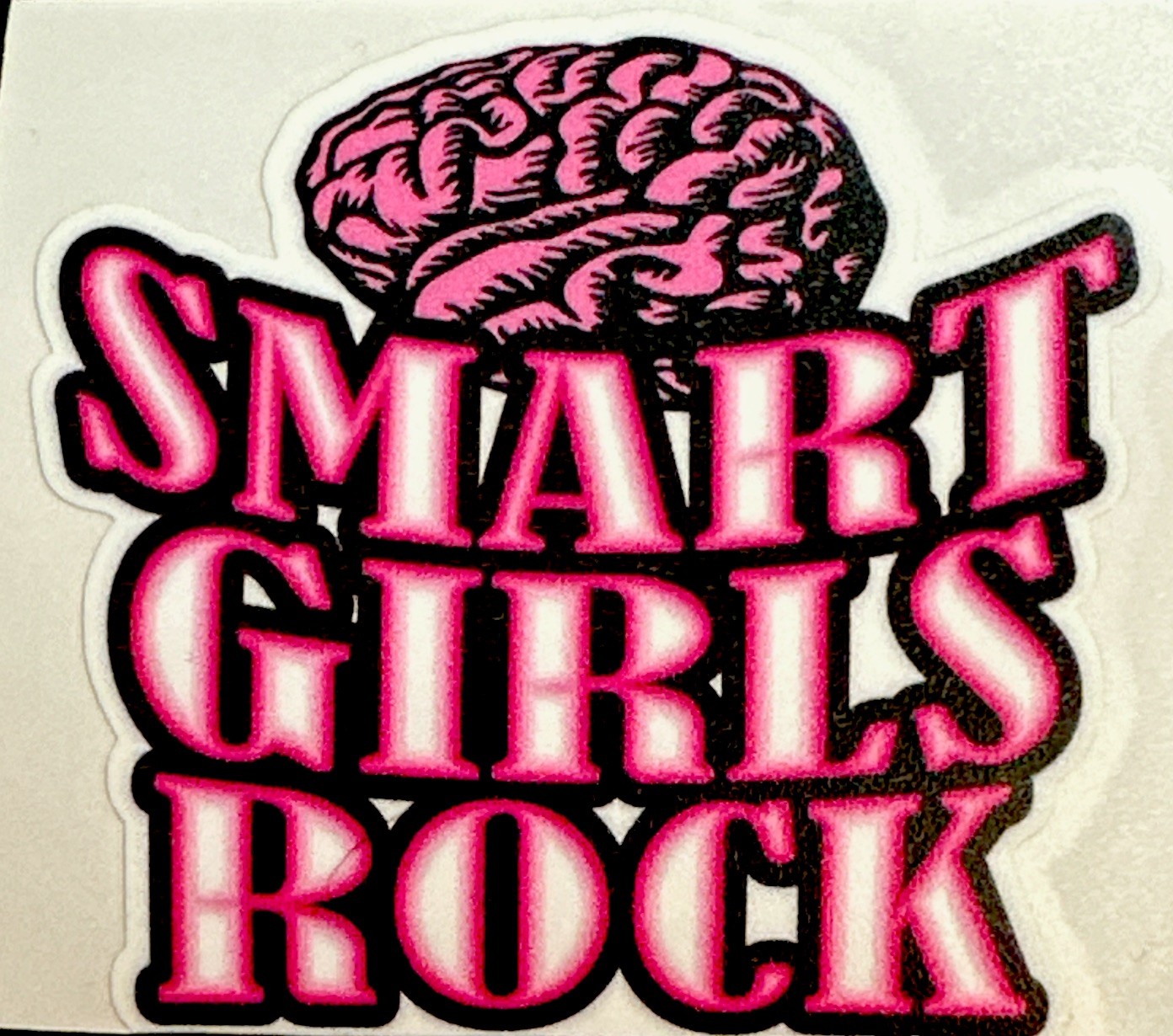BRAIN VINYL STICKER✨💖✨🧠✨💖✨3” X 2 3/4”✨SMART GIRLS ROCK✨AWESOME✨💫