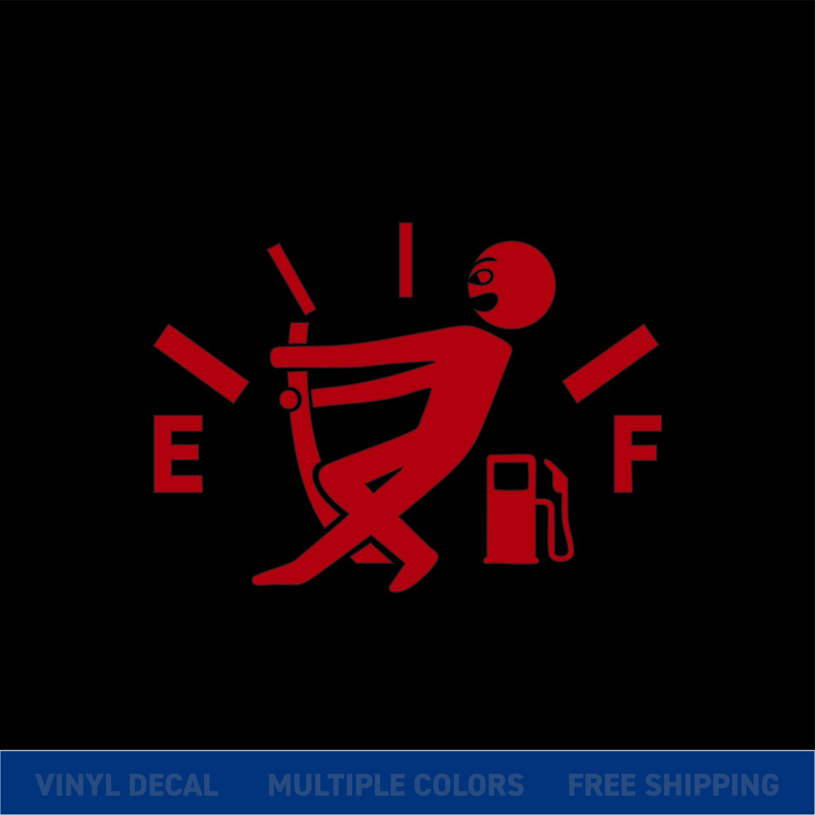 Funny Fuel Gauge Car Sticker – Low Gas Tank Empty Gauge Decal for Vehicle