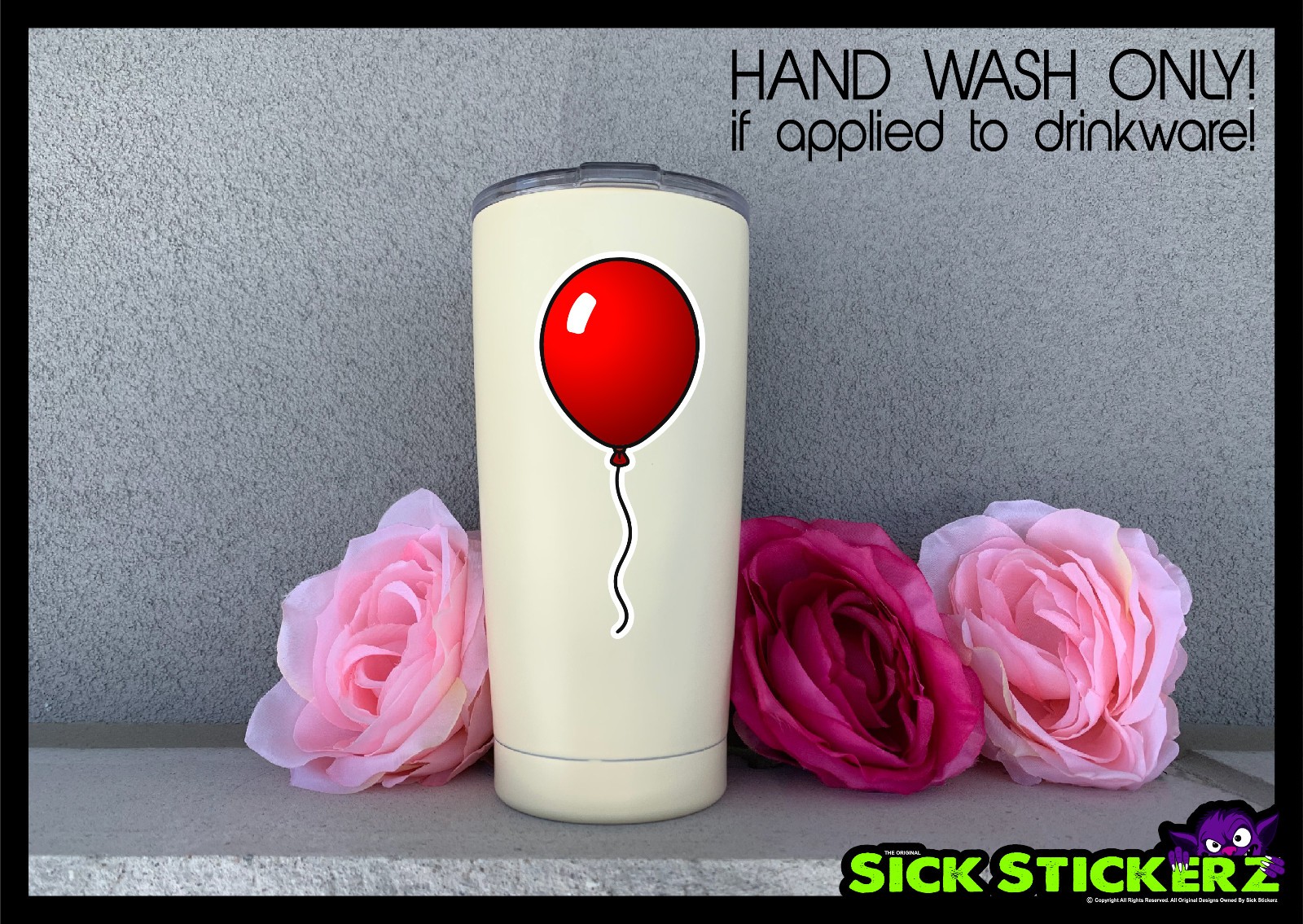 Red Balloon Sticker Decal Car Truck Window Funny Prank Evil