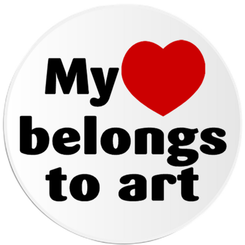 My Heart Belongs To Art – 3 Inch Circle Sticker 3" x 3" – Artist