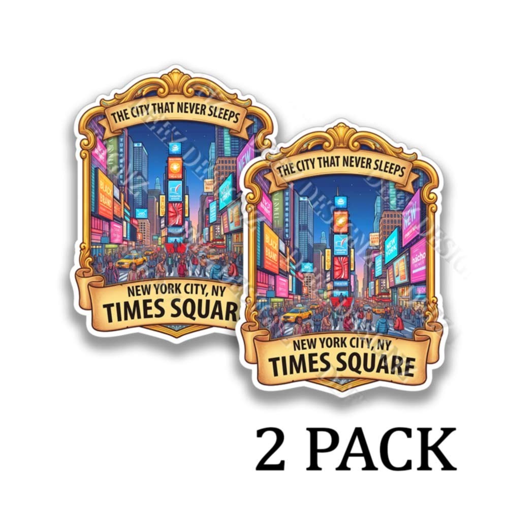 Times Square New York City Vinyl Decal Landmark Sticker 2 Pack 44489