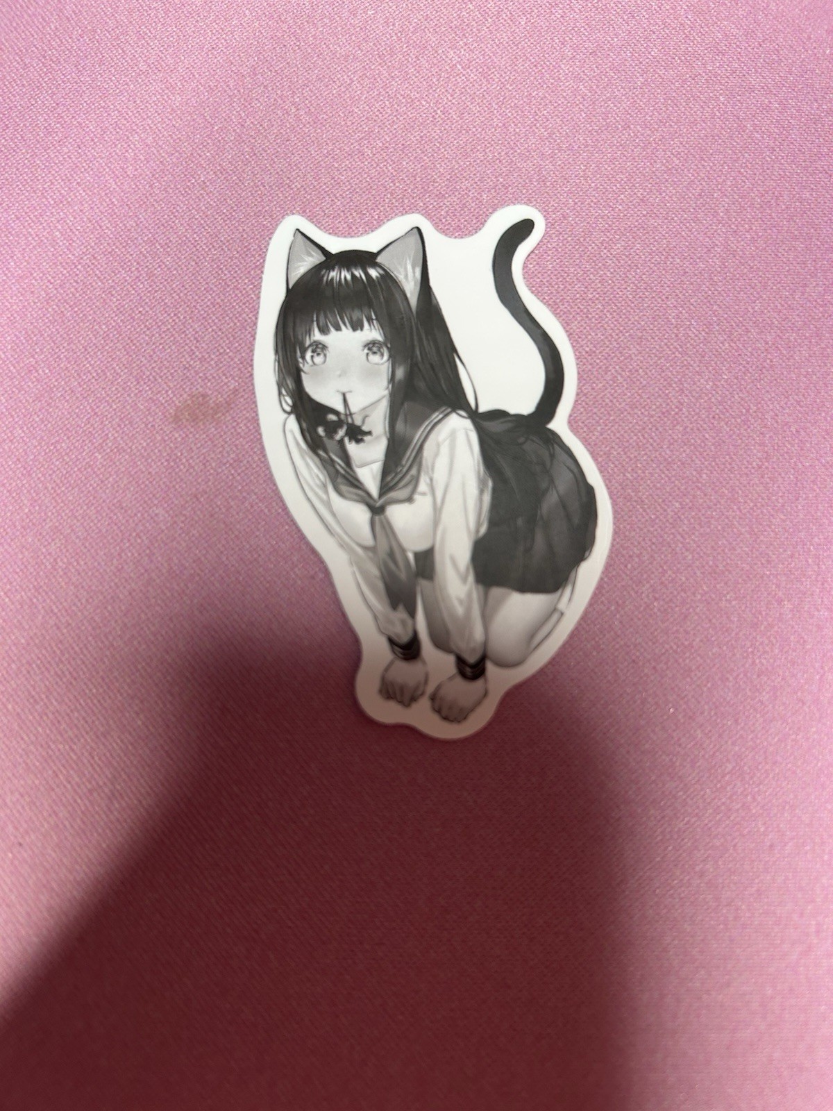 black and white waifu lewd stickers #14