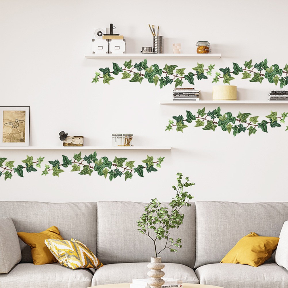 Green Vine Leaves Stickers Living Room DIY Wall Stickers Decal Mural Decoration