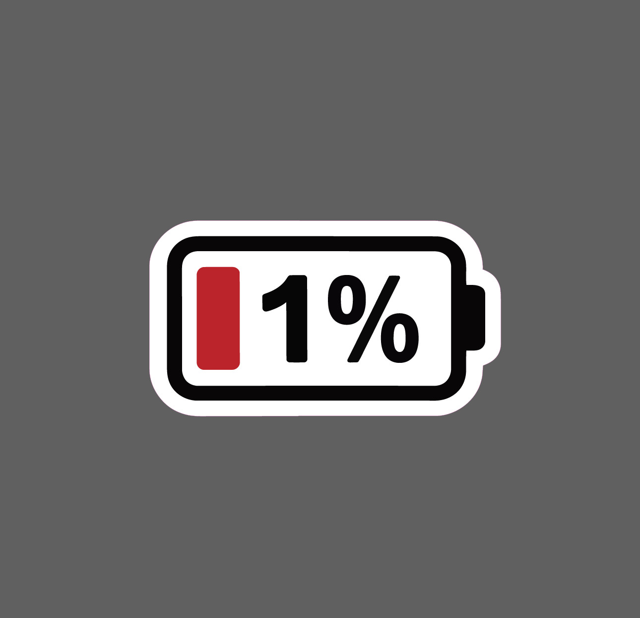 1% Battery Sticker Dead Phone Electronics Life Funny Gift Waterproof NEW