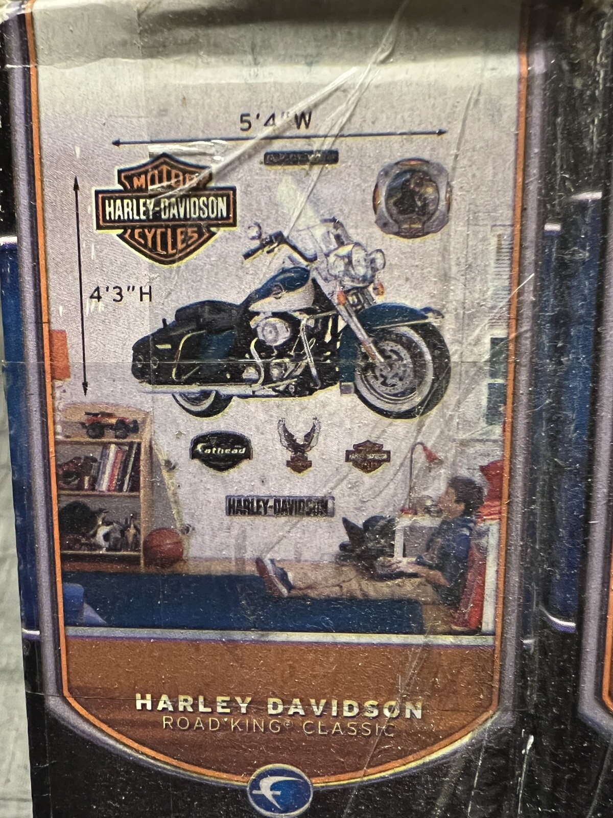New/Sealed-Fathead Road King Harley Davidson Real Big Vinyl Wall Graphics 5’X4’