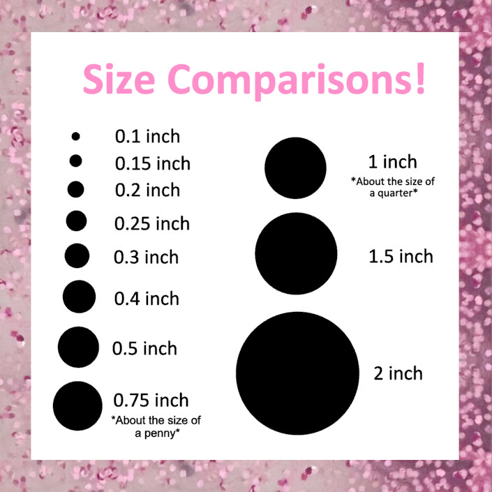 Glitter Circle Stickers! – 1/4 to 3 inch – Choose a Size and Color!