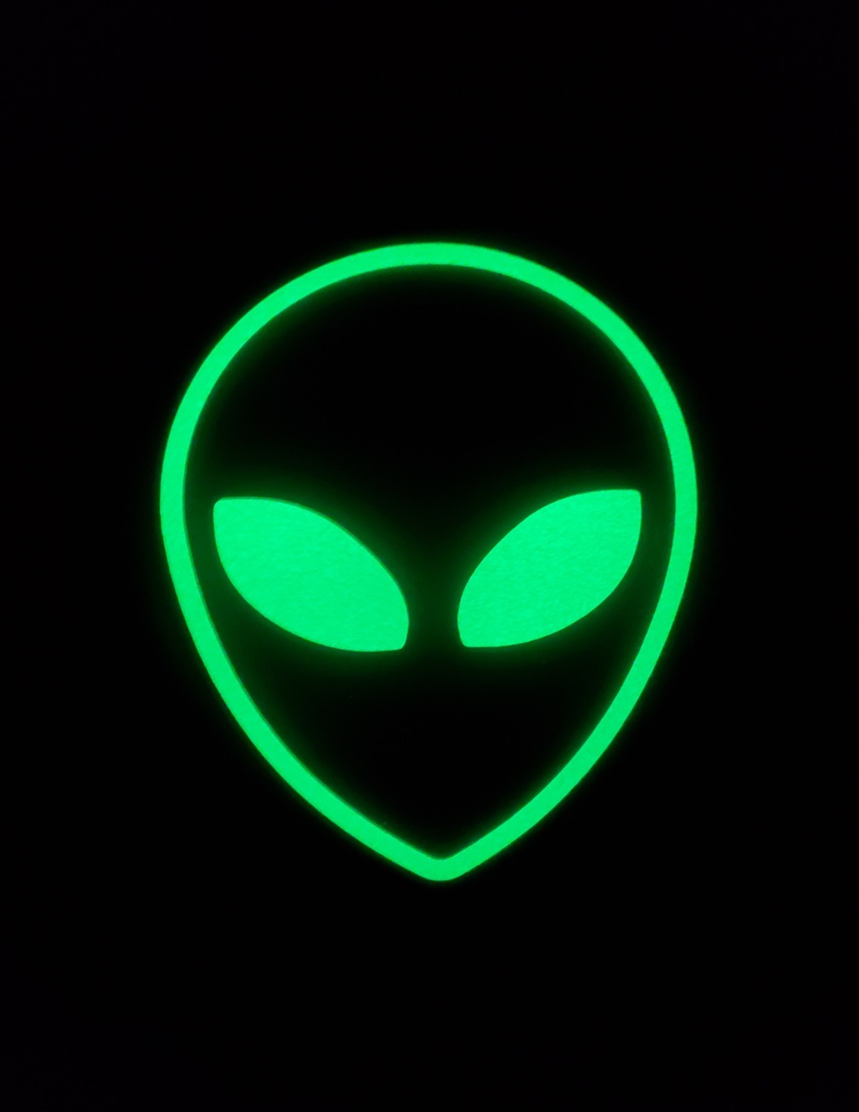 Glow In The Dark Vinyl Decals Alien Head Outline Medium Size Lit Studios New
