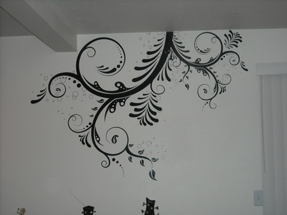 Large Wall Art Floral Decal Ornament Swirls Vinyl Sticker Nursery Removable Tree