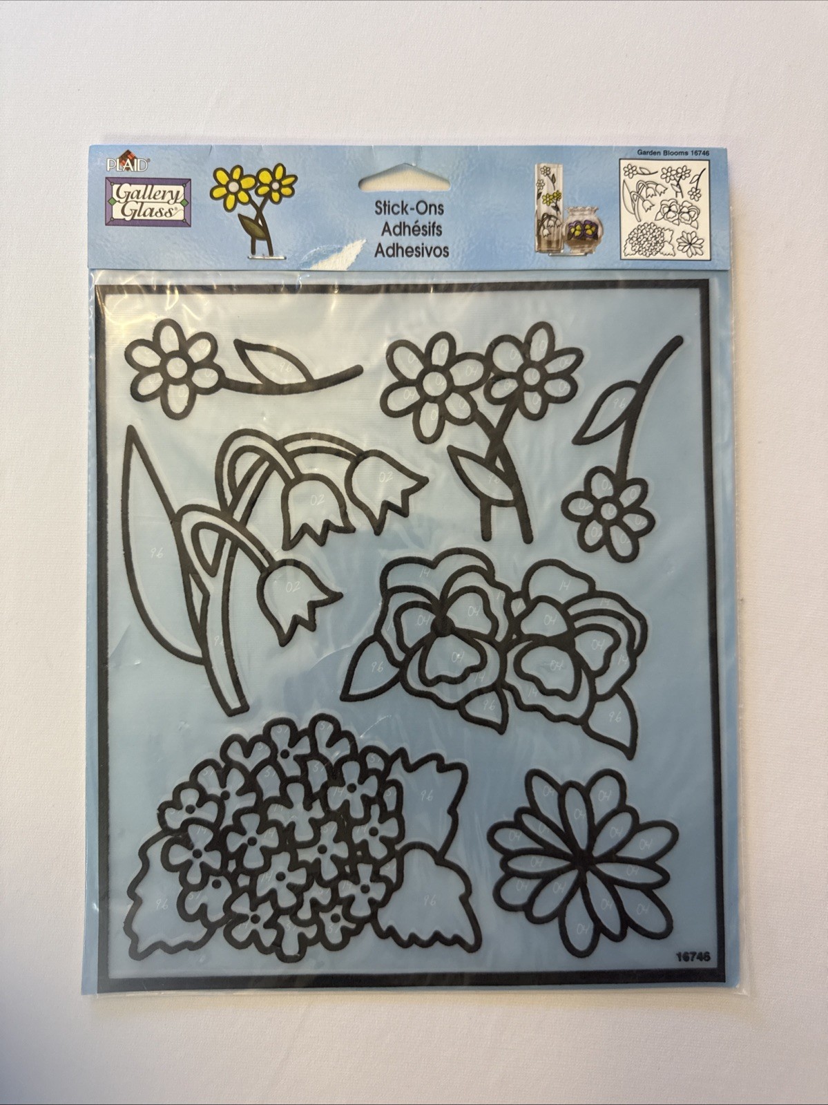 Flowers Plaid Gallery Stained Glass Stick Ons Adhesives Jar Decoration Windows