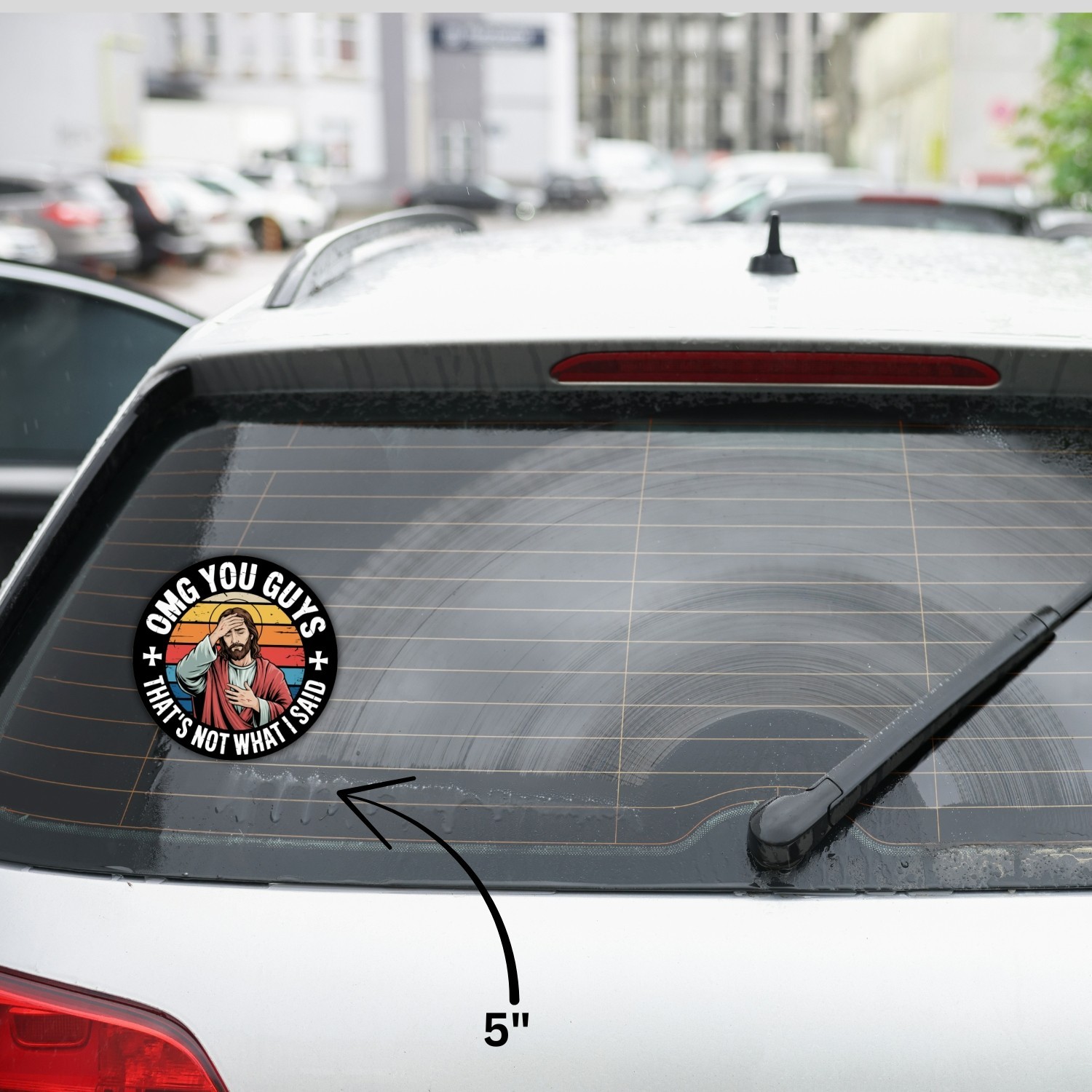 4PCS Funny Religious Meme Stickers Retro Color Vinyl Decal Gift Set