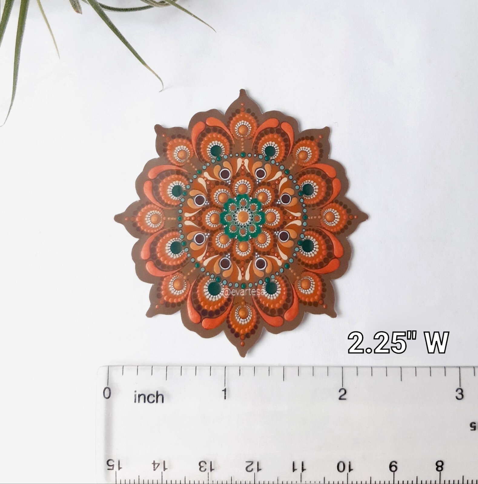 Oxidized Copper Mandala Vinyl Sticker, Meditation Yoga Buddha Water Bottle Decal