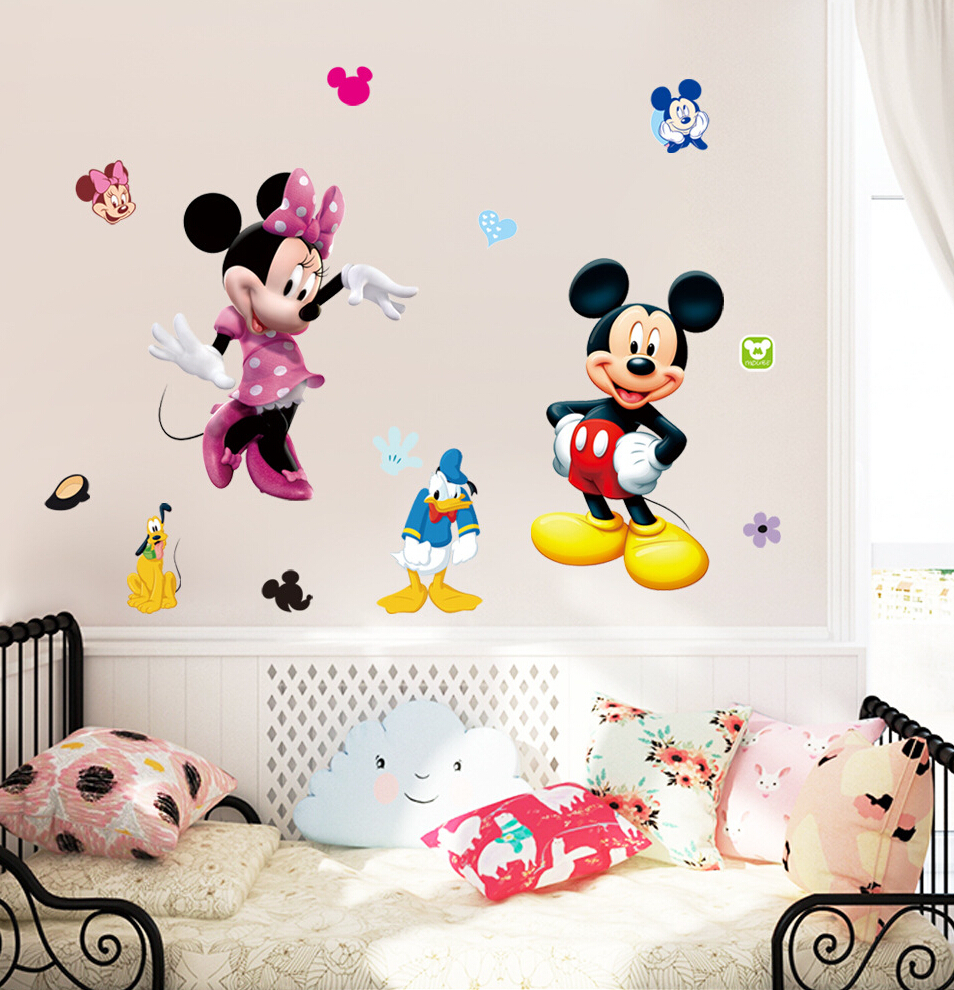 Disney 19" mickey & minnie mouse Removable Wall Stickers Decal Kids Home Decor