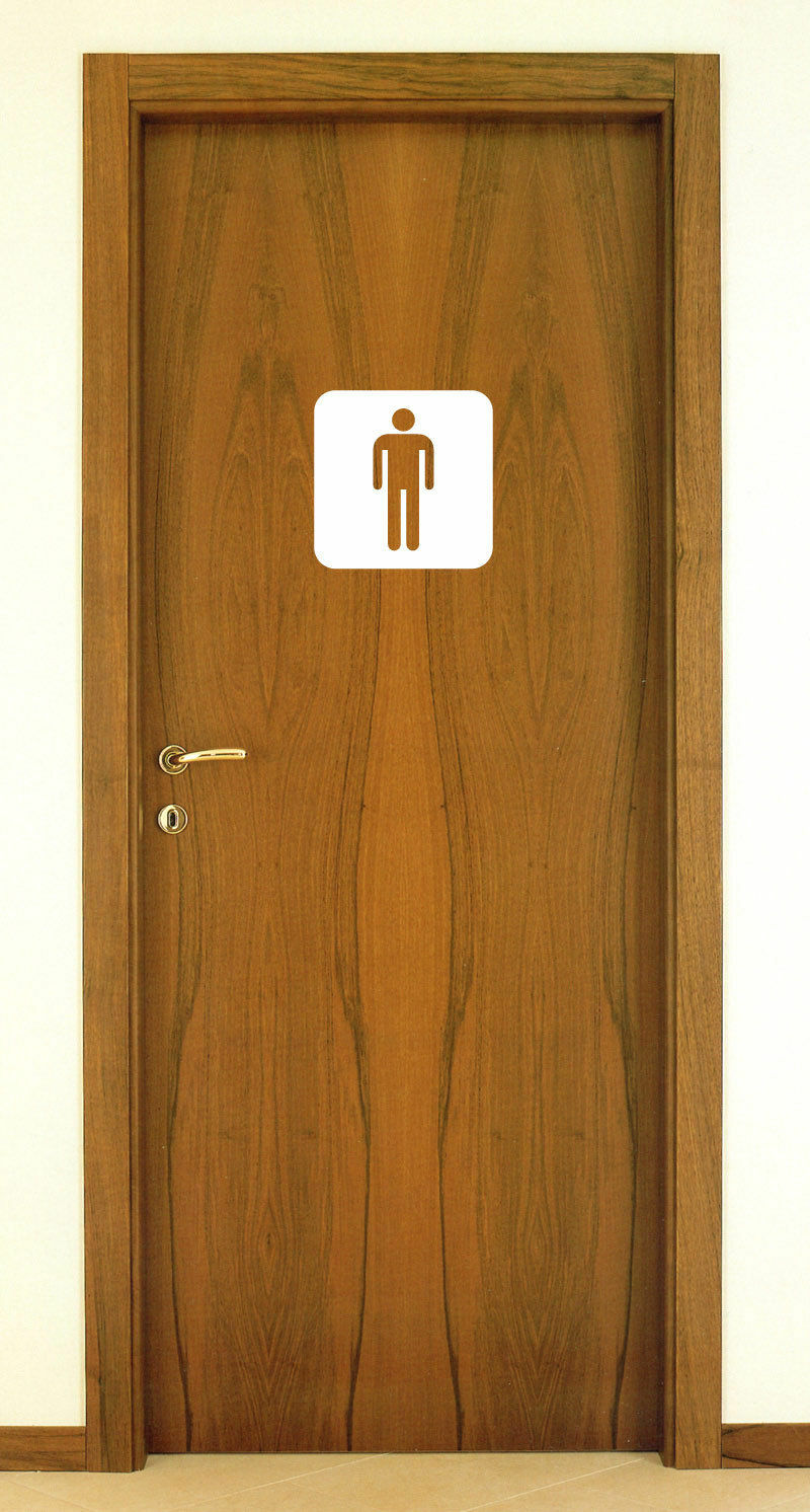 Toilet Sign Sticker Decal Bathroom Restroom Men Women Disable Directions