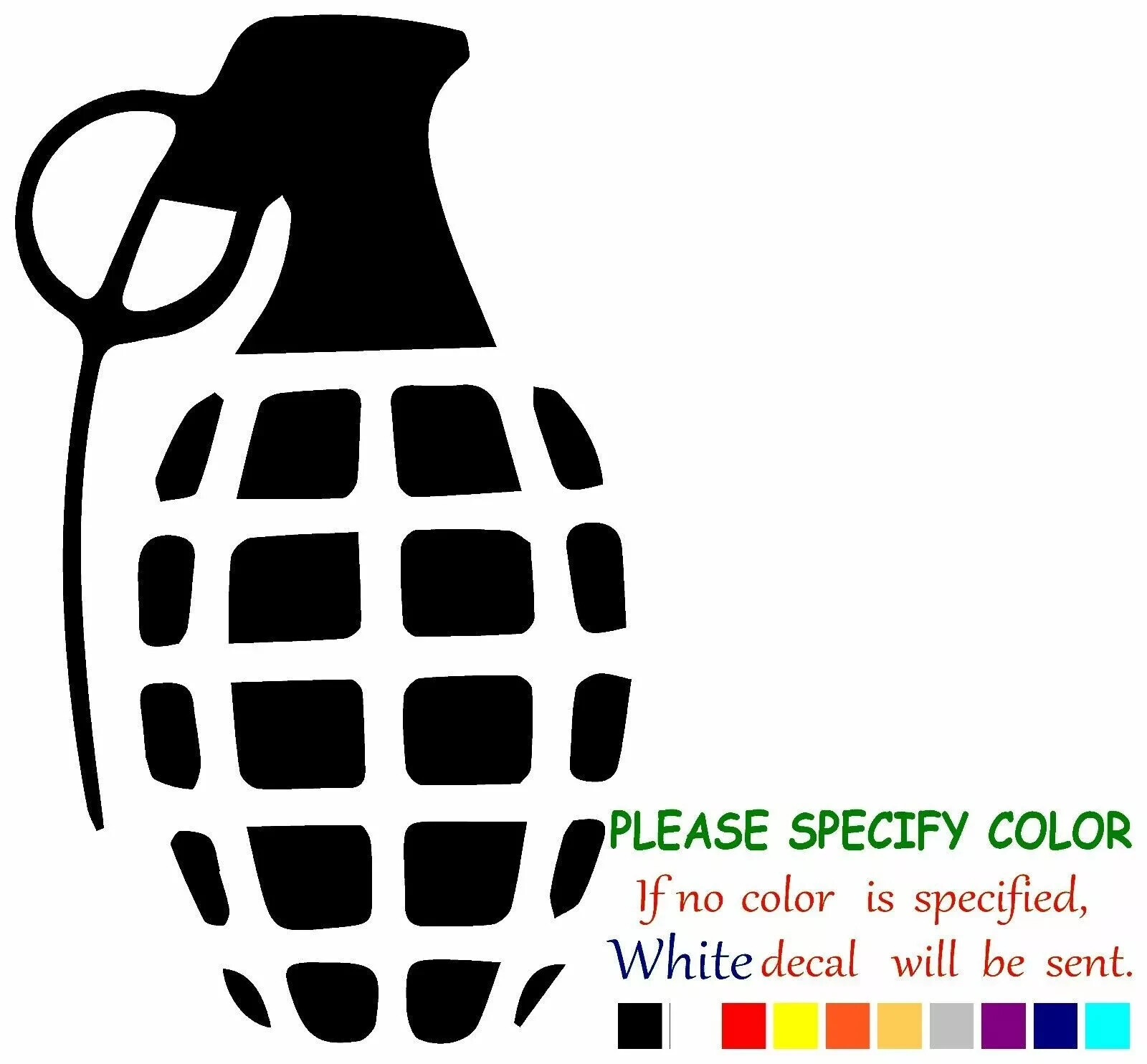 Grenade Vinyl Decal Sticker Car Truck Window Bumper Various Sizes