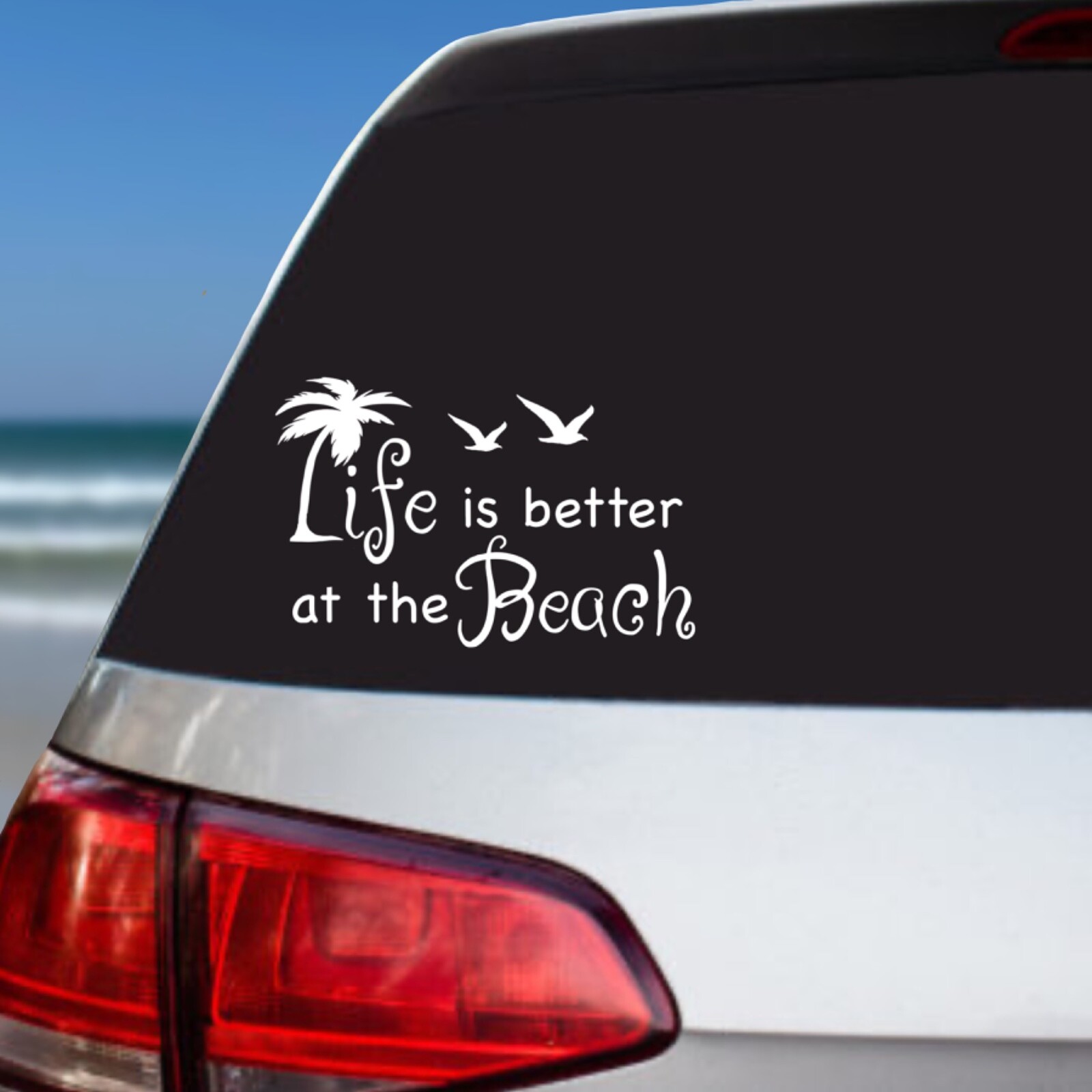 Life is Better at the Beach Decal. Beach Car Decal. Palm Tree Decal. Beach SVG.