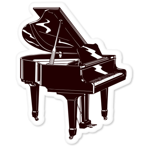 Piano musical instrument band sticker 5" x 5"