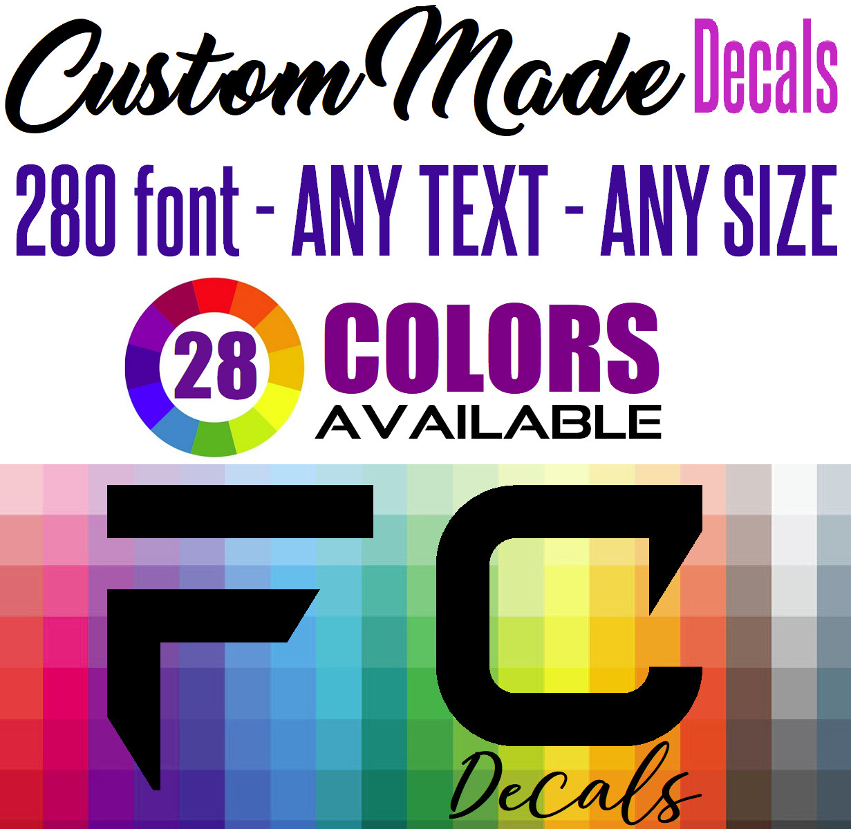 Custom Text Vinyl Lettering Sticker Decal Personalized ANY TEXT – ANY NAME [A14