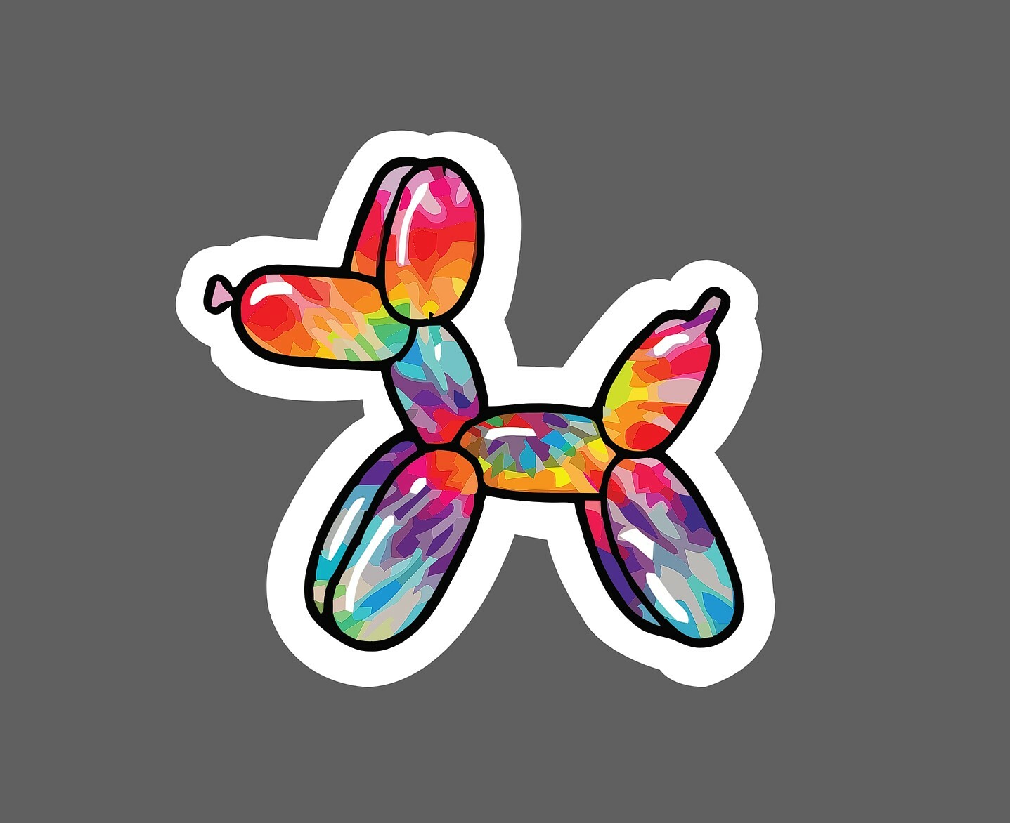 Balloon Dog Sticker Tie Dye Waterproof – Buy Any 4 For $1.75 Each Storewide!