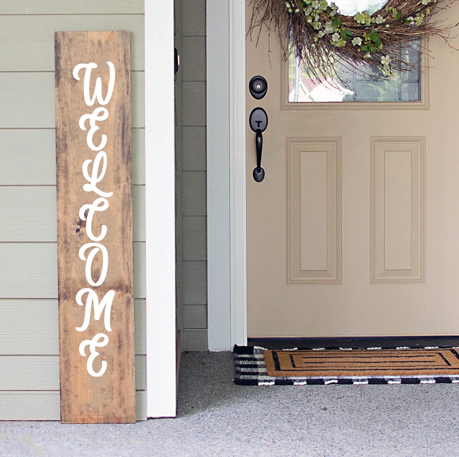 Welcome Vertical Vinyl Decal V9 | Front Porch Home | Die Cut Sticker