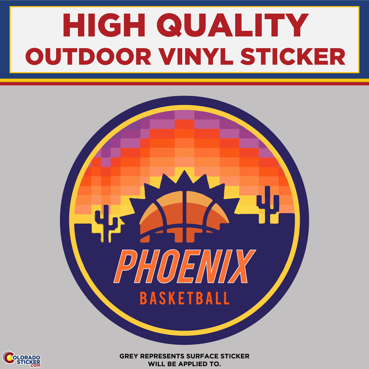 Phoenix Suns Circle Logo, High Quality Vinyl Stickers