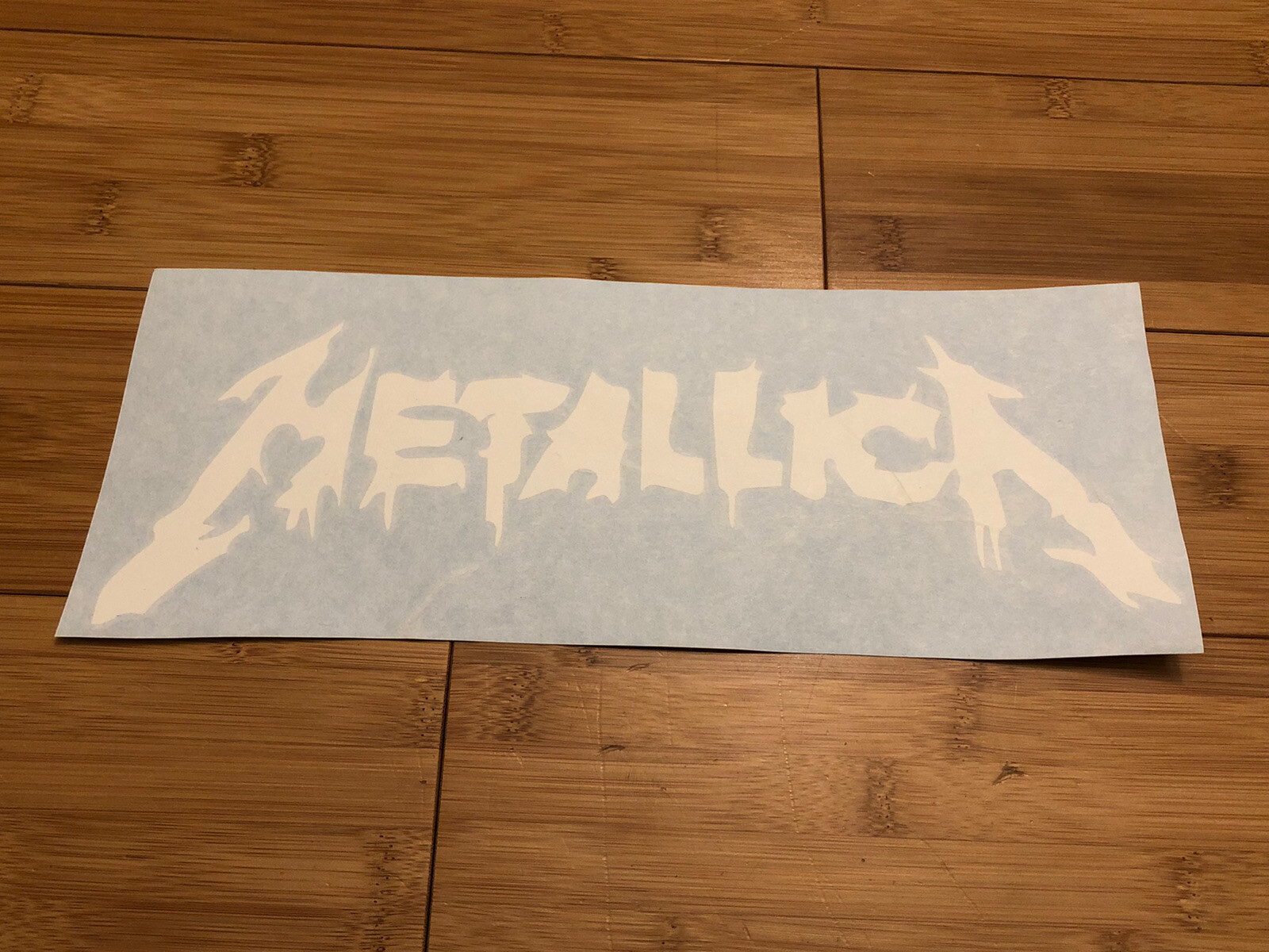 Metallica Logo 12” Dripping Logo White Vinyl Gloss Decal Sticker Truck Car Band
