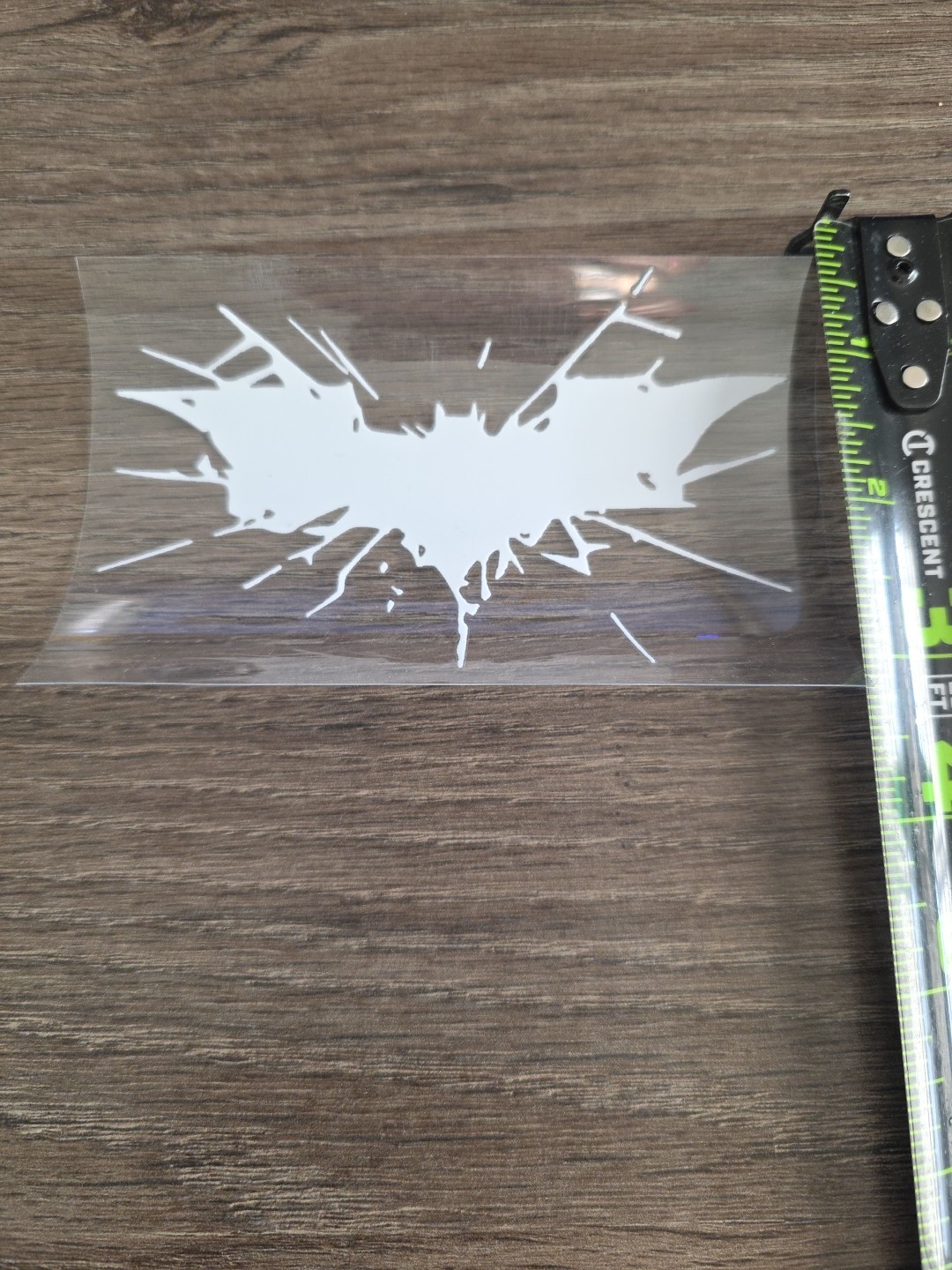 Batman Dark Knight Crashing Raised UVDTF White Decal Made In The USA Waterproof