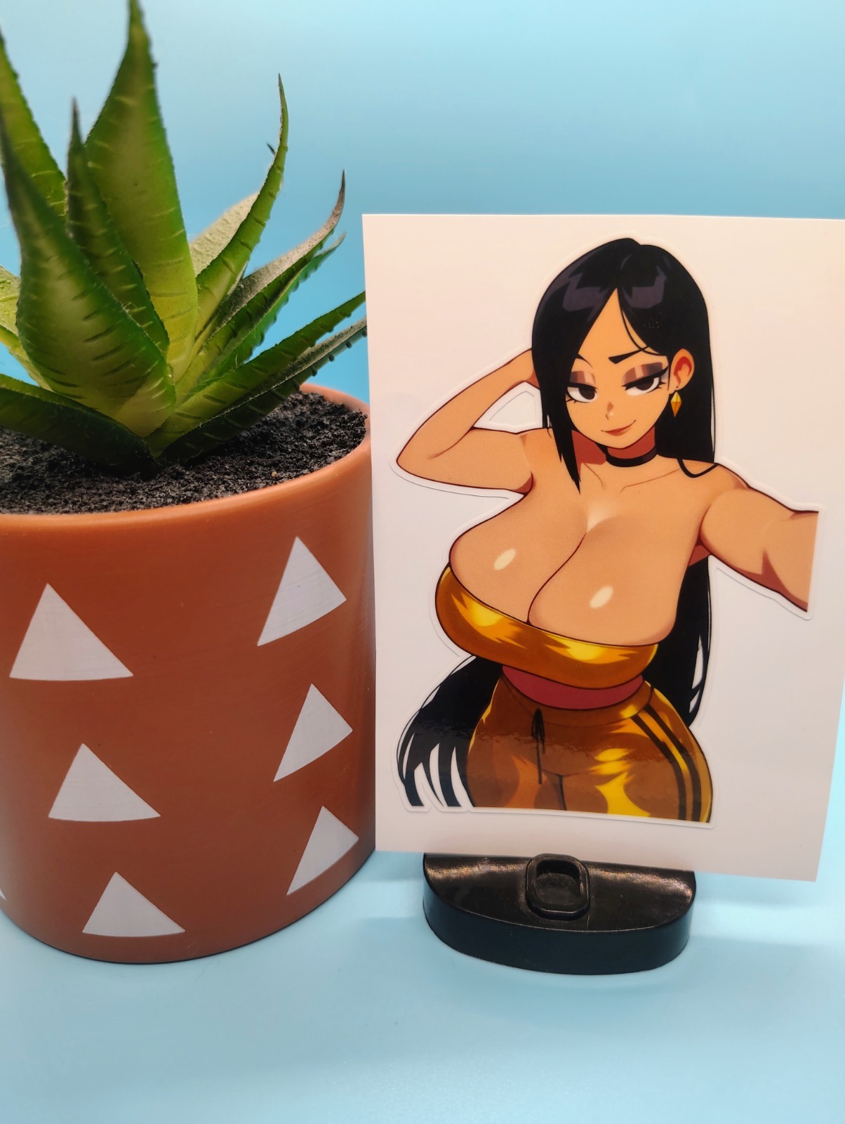 (4.5 Inches) Golden Latina (Oppai #2) – Water-Resistant Vinyl Sticker